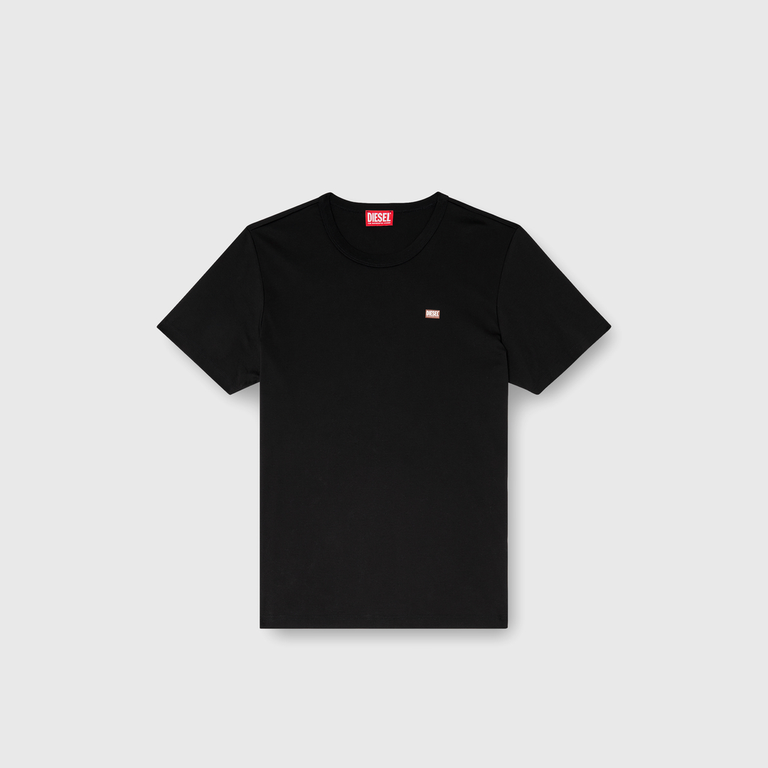 Diesel - T-shirt en coton mercerisé avec mini logo - T-Shirts - Homme - Noir