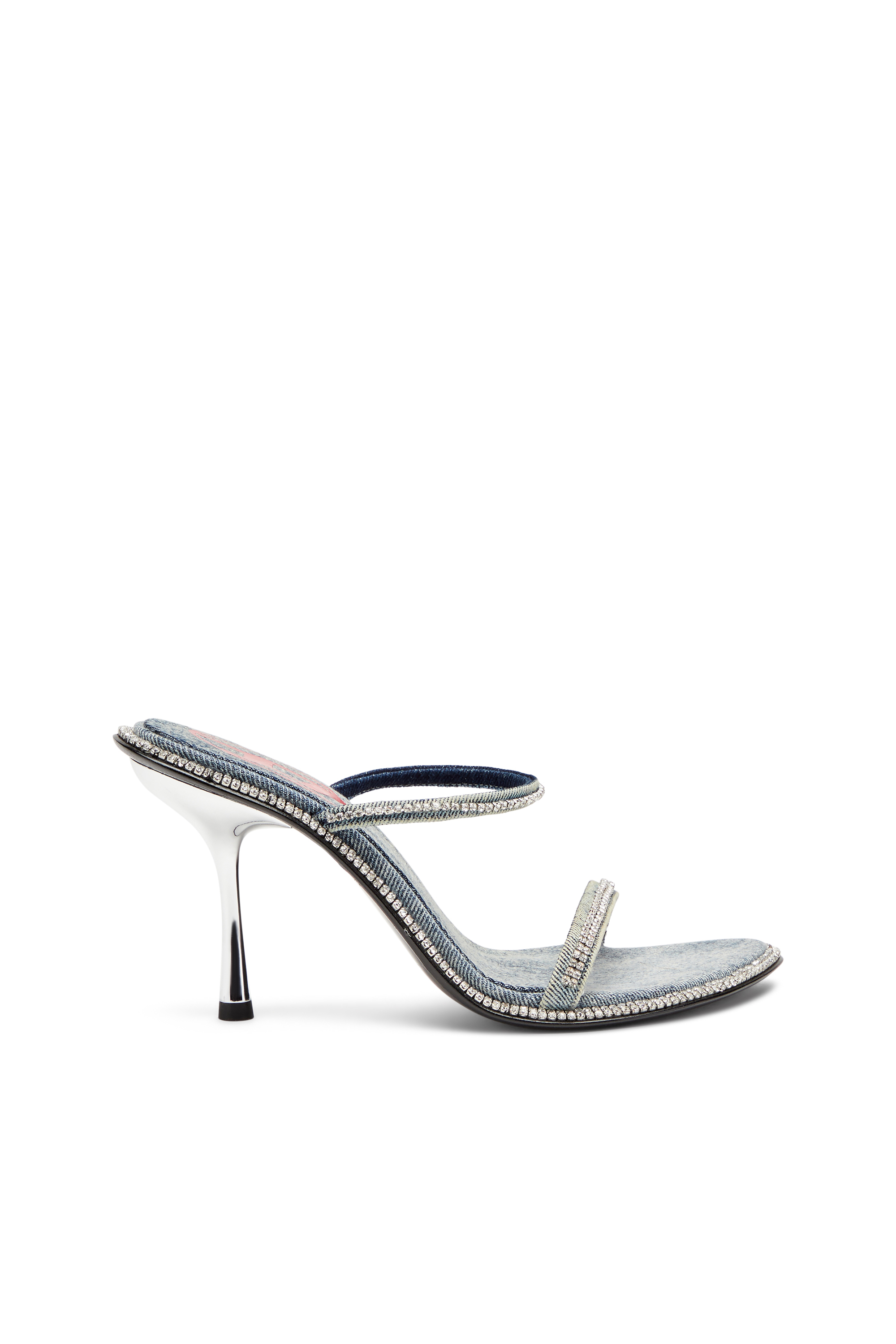 Shop Diesel D-havanna-heeled Mules In Crystal Denim In Blue
