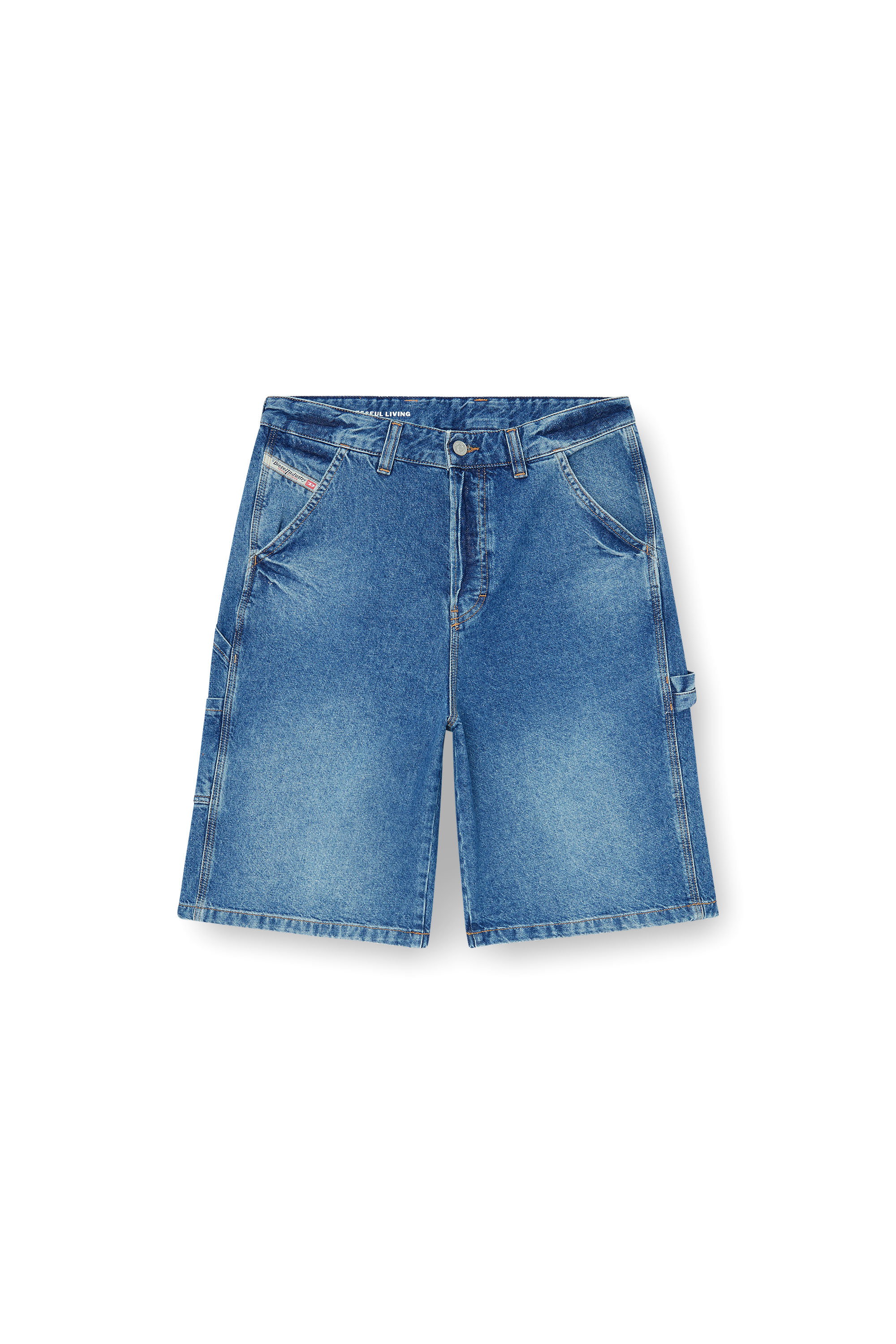 Diesel - D-LIVERY-W-SHORT, Man's Utility-style denim shorts in Medium blue - 4