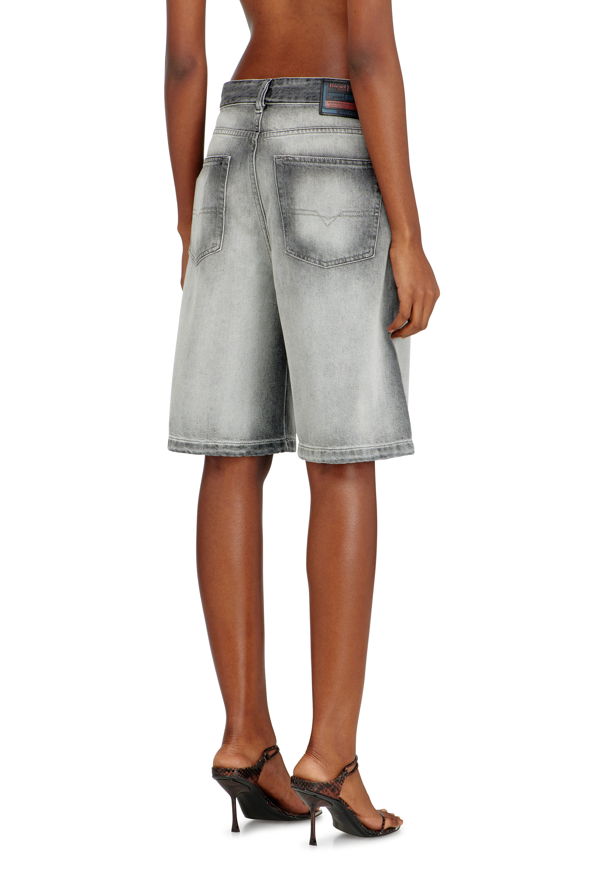 Diesel - DE-SIRE-SHORT-FSI, Woman's Shorts in soft skeleton denim in Grey - 3
