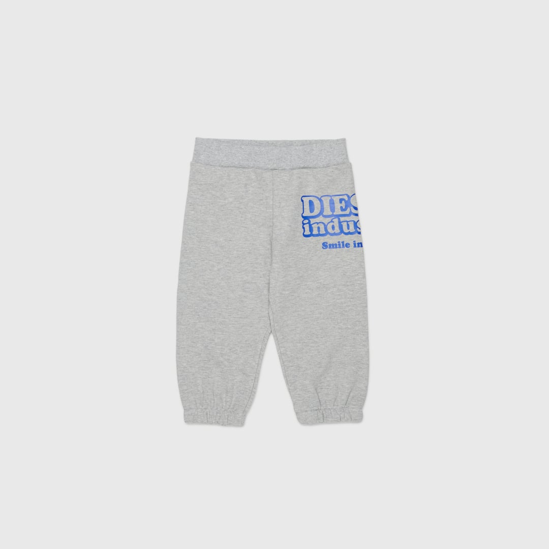 Diesel - Pantalon de survêtement en coton avec imprimé Diesel Industry - Pantalons - Homme - Gris