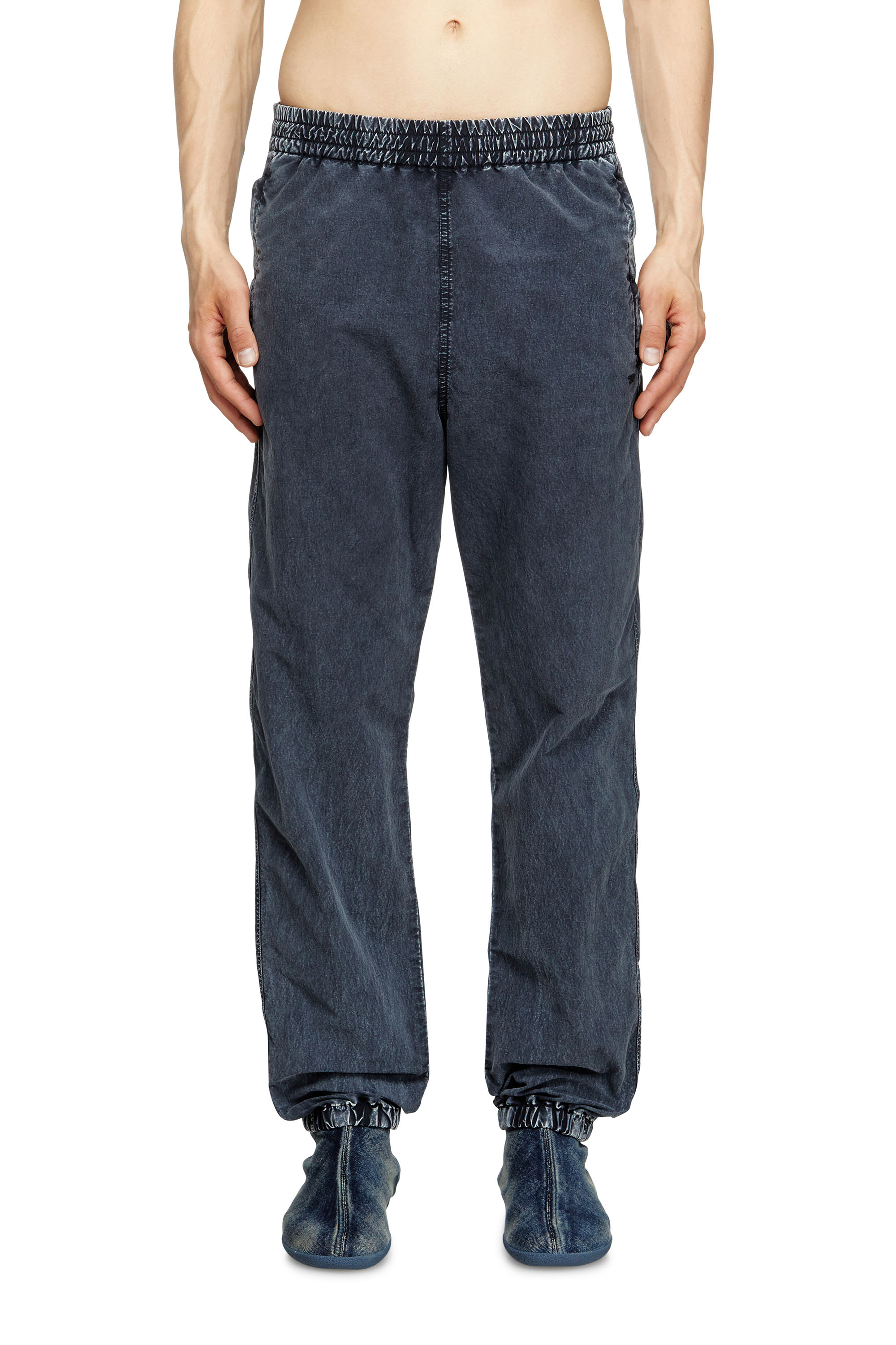 Diesel Herr Blå - Pants In Recycled Nylon Taslan - Pants - Man Extra Stor
