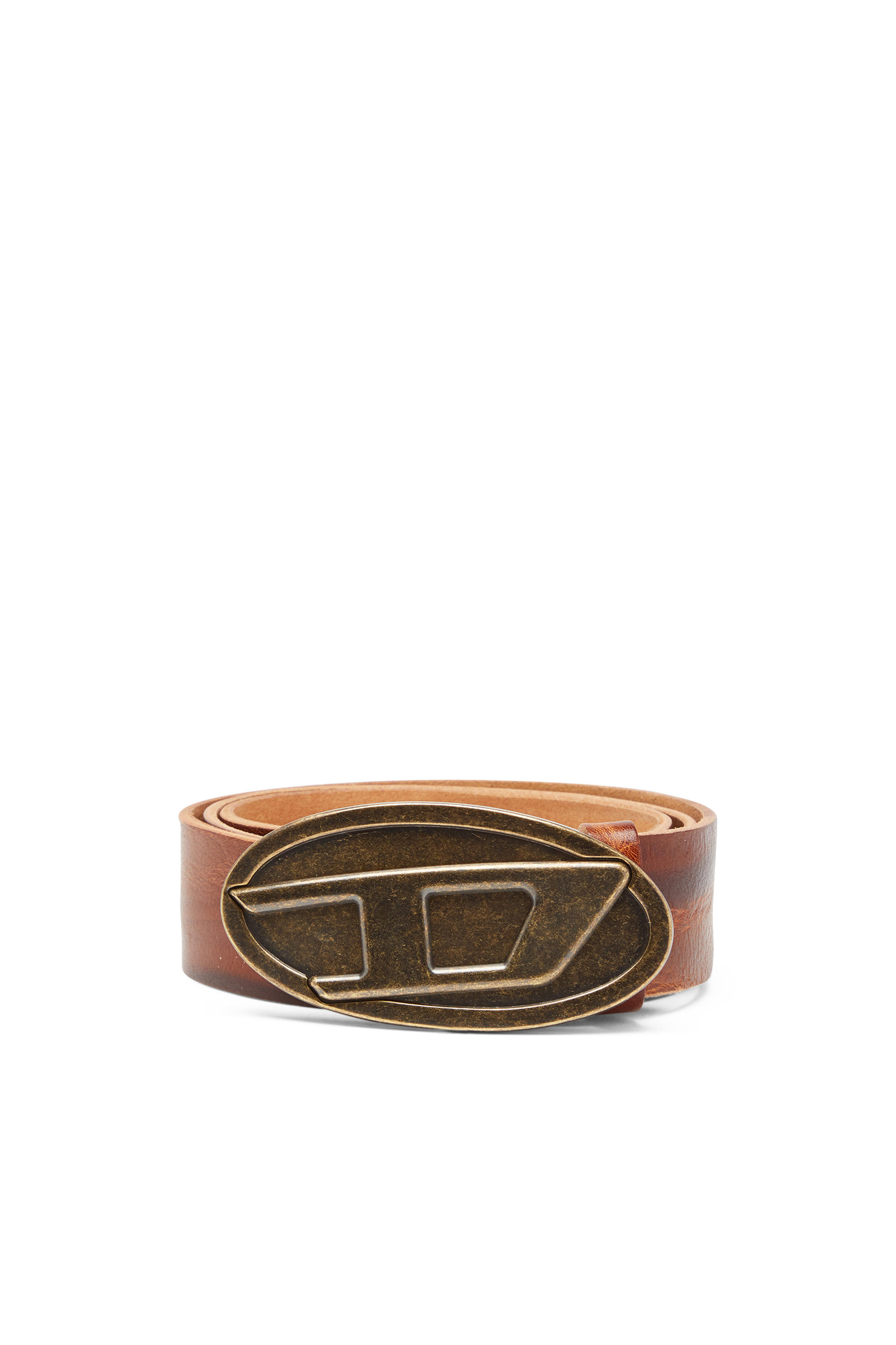 Diesel Men's Brown - 4Cm Belt In Waxed Leather - Belts - Man Size 85