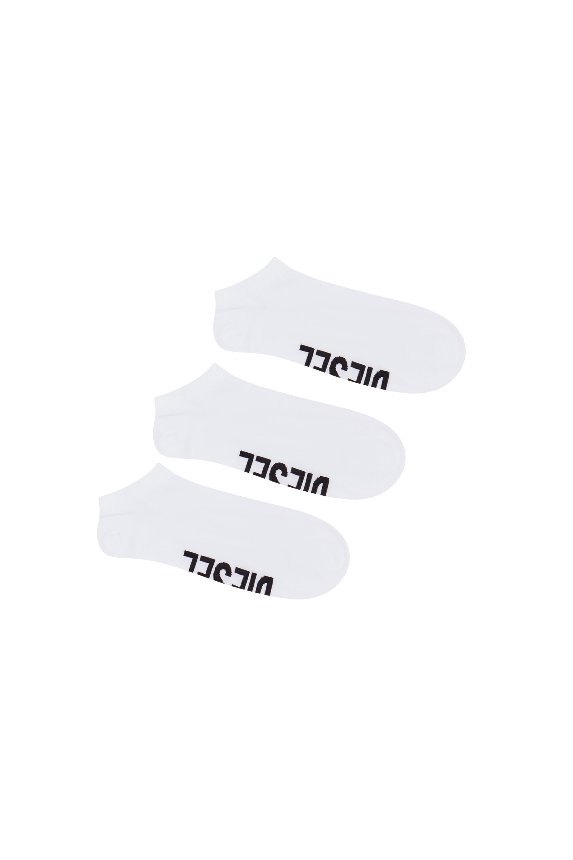 Diesel Herren Weiss - Low-Cut-Socken Mit Spann-Logo Im Dreierpack - Socken Mittel