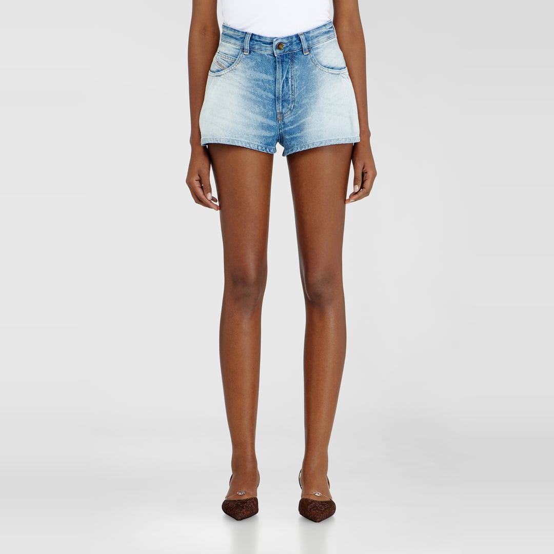 Diesel - Wide denim shorts - Shorts - Woman - Blue