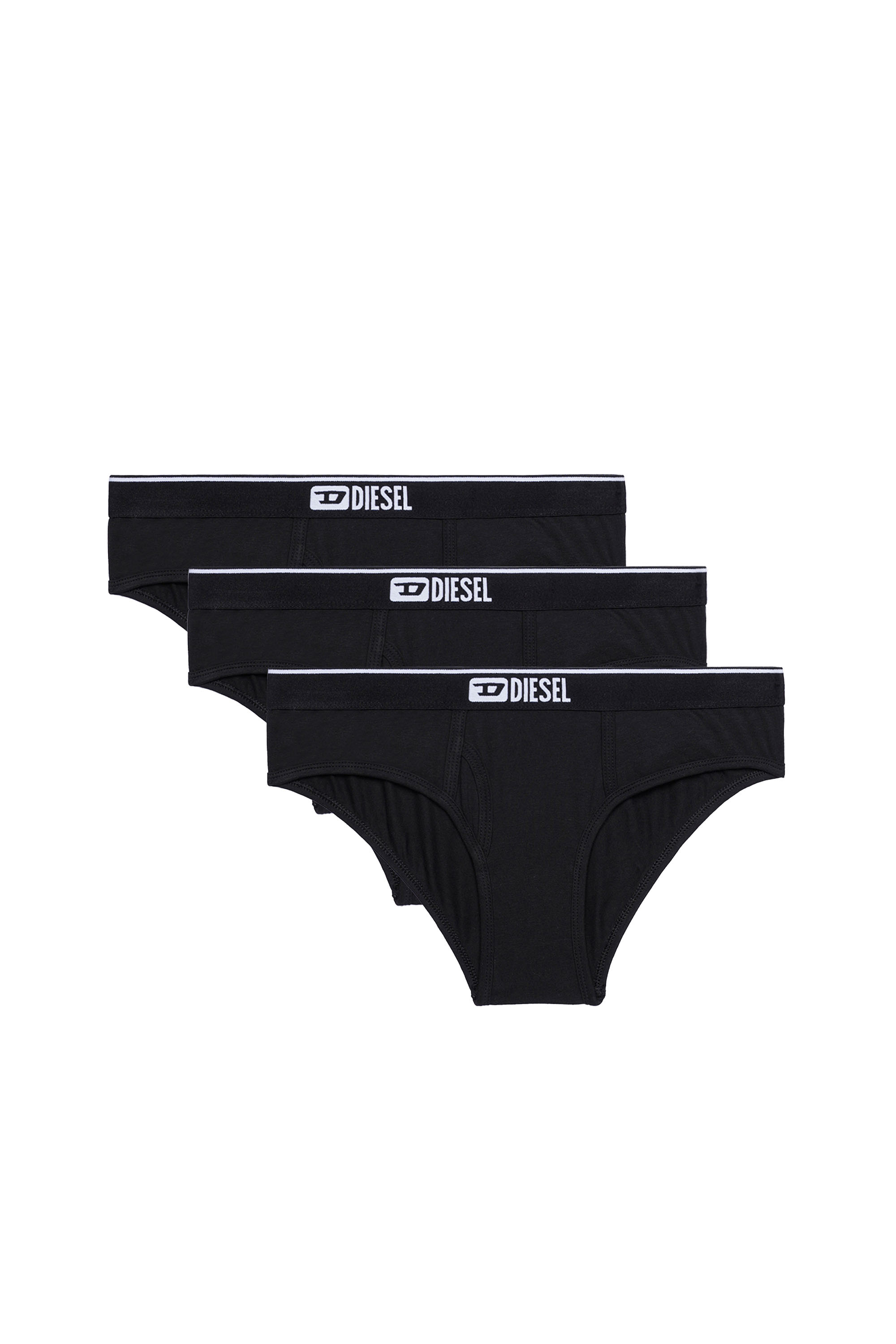 Diesel - Three-pack of briefs with shiny waist - Panties - Woman - Black