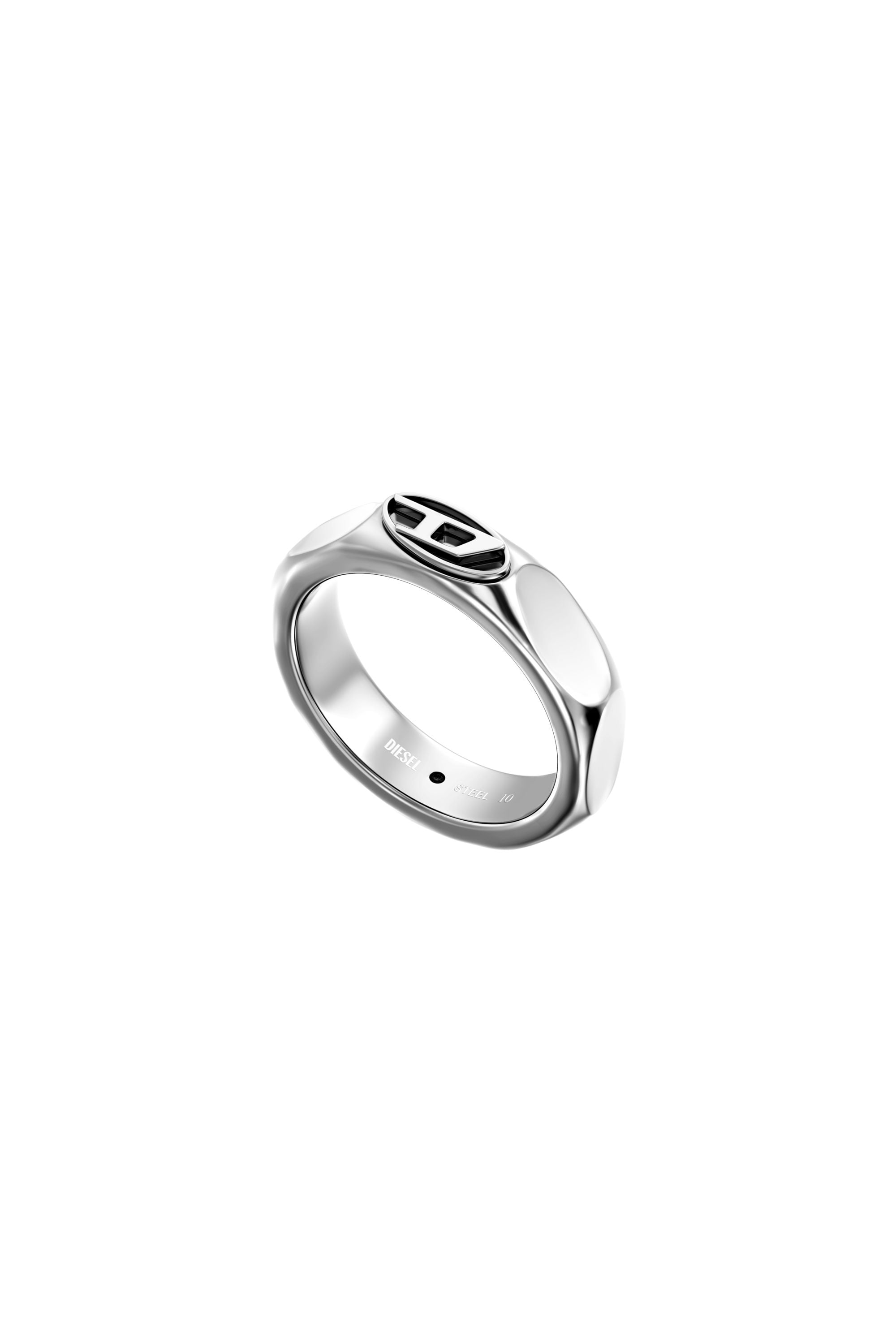 Diesel Unisex Silver - Stainless Steel Band Ring - Rings Size 6.5