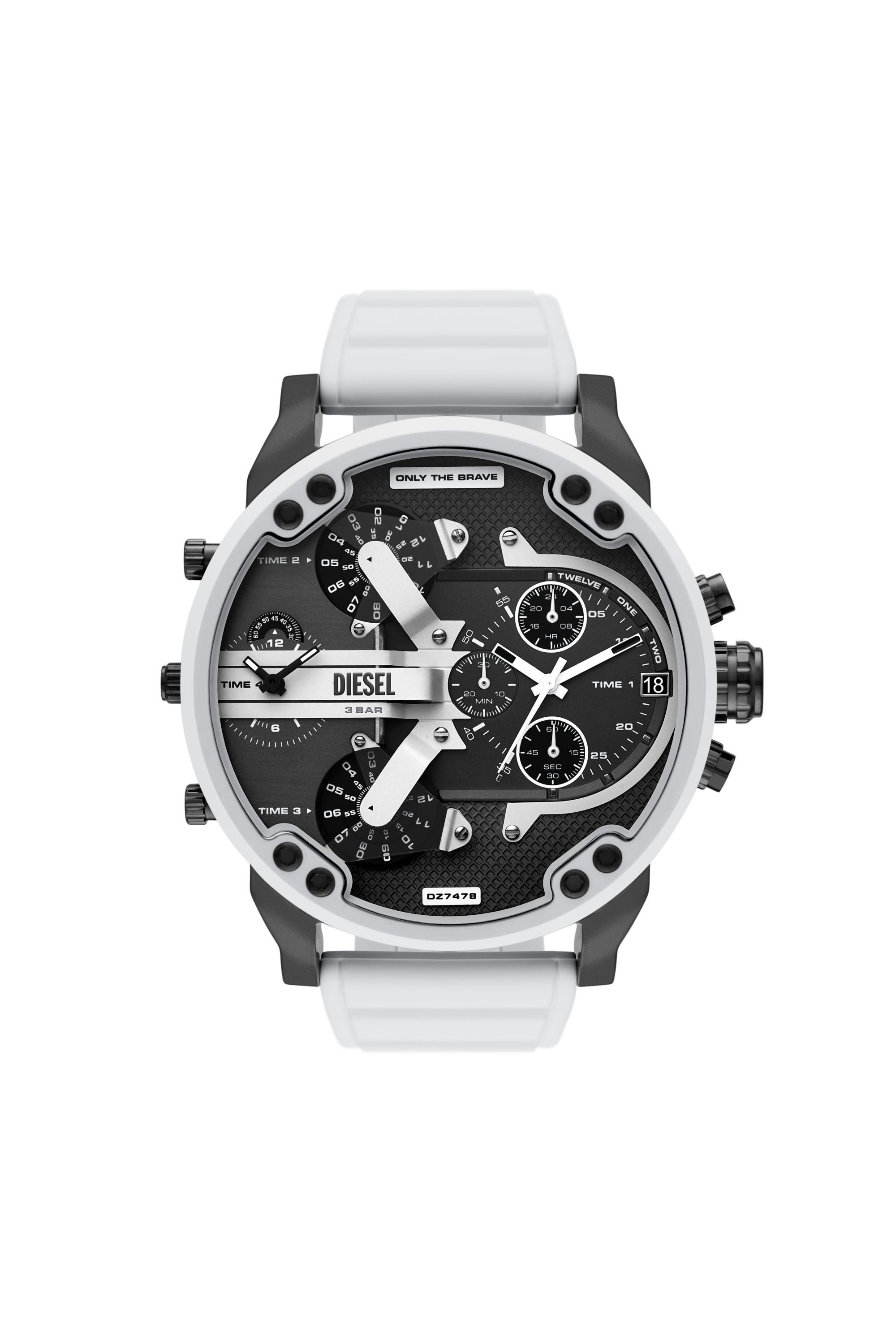 Diesel - Mr. Daddy 2.0 White Silicone Watch - Timeframes - Man - White