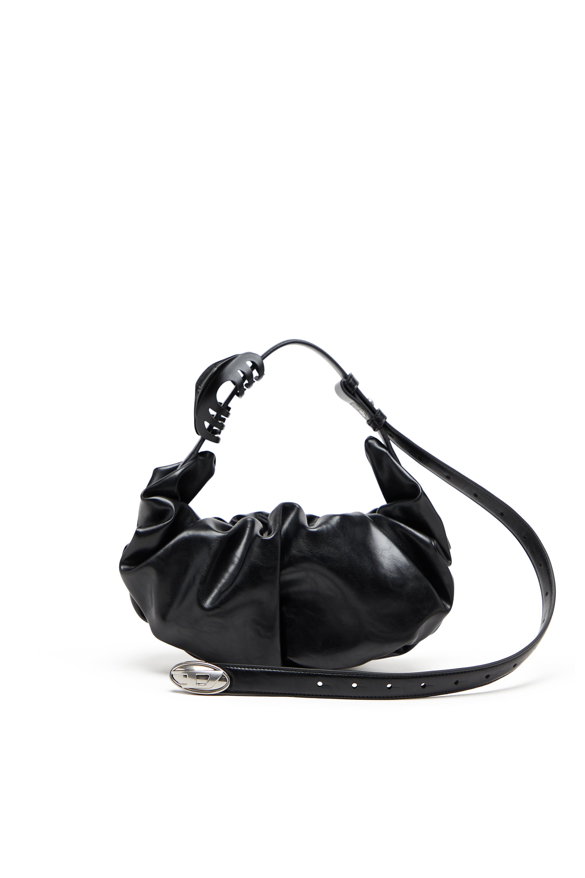 Diesel - Grab-D-Small scruched hobo bag - Shoulder Bags - Woman - Black