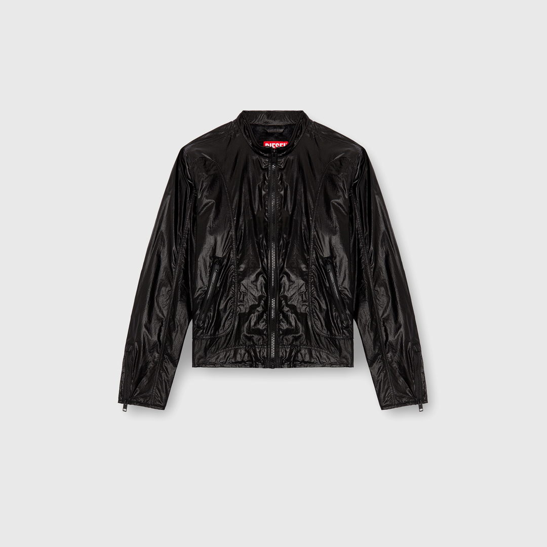 Diesel - Biker jacket in shiny ripstop - Jackets - Man - Black