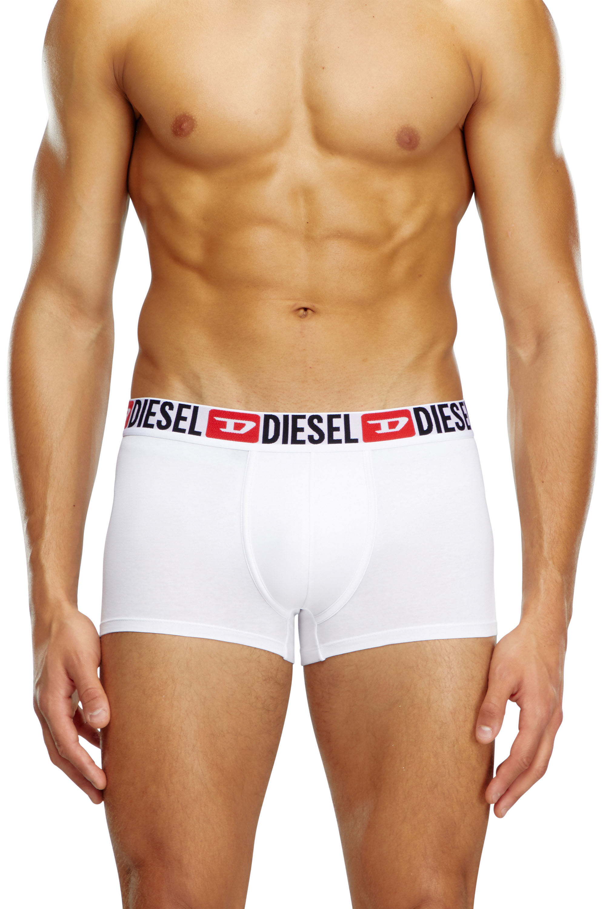 Diesel Three-pack Of All-over Logo Waist Boxers In White