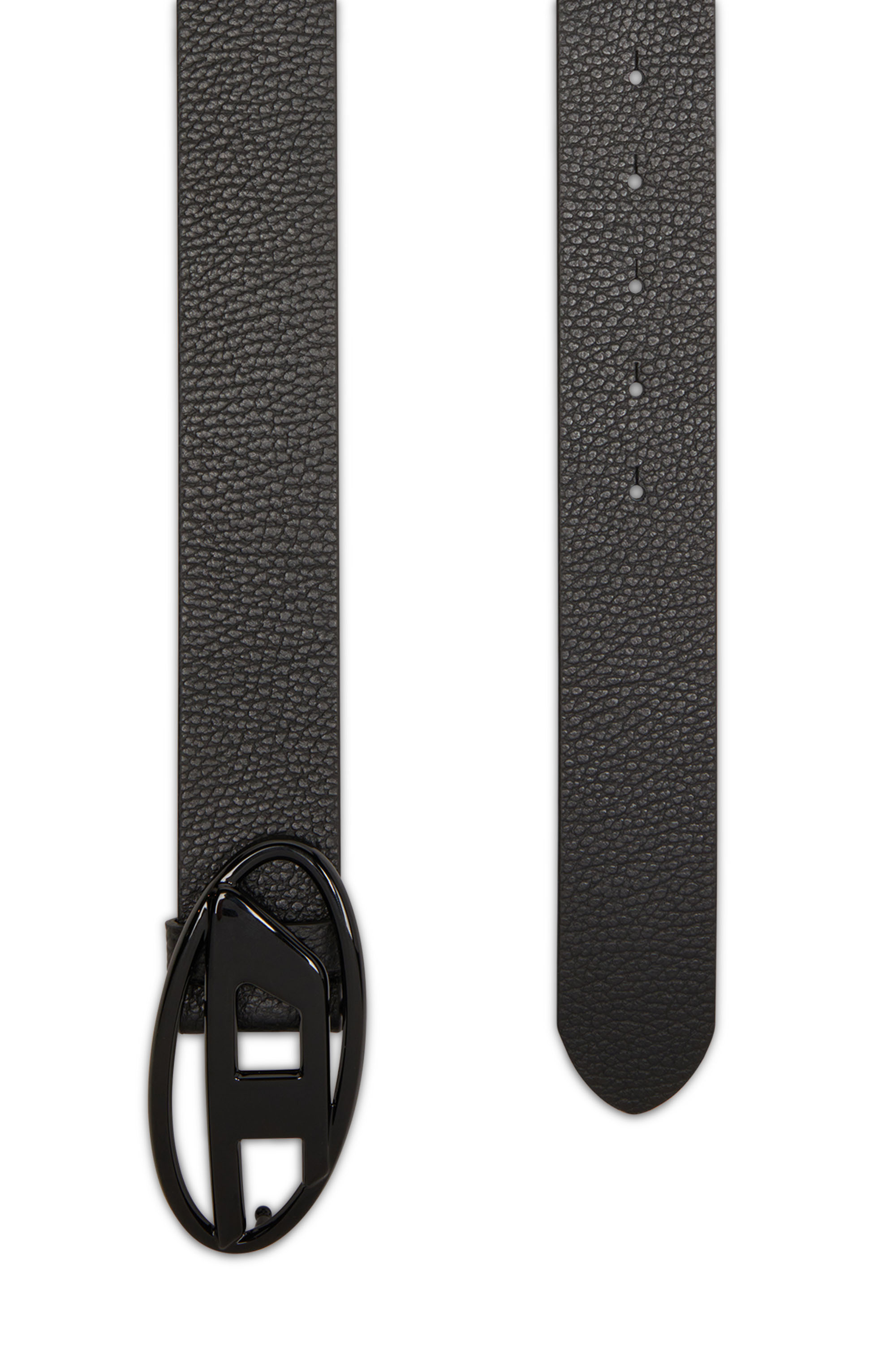 Diesel - B-1DR, Unisex's 4cm Leather belt with matte buckle in Black - 2