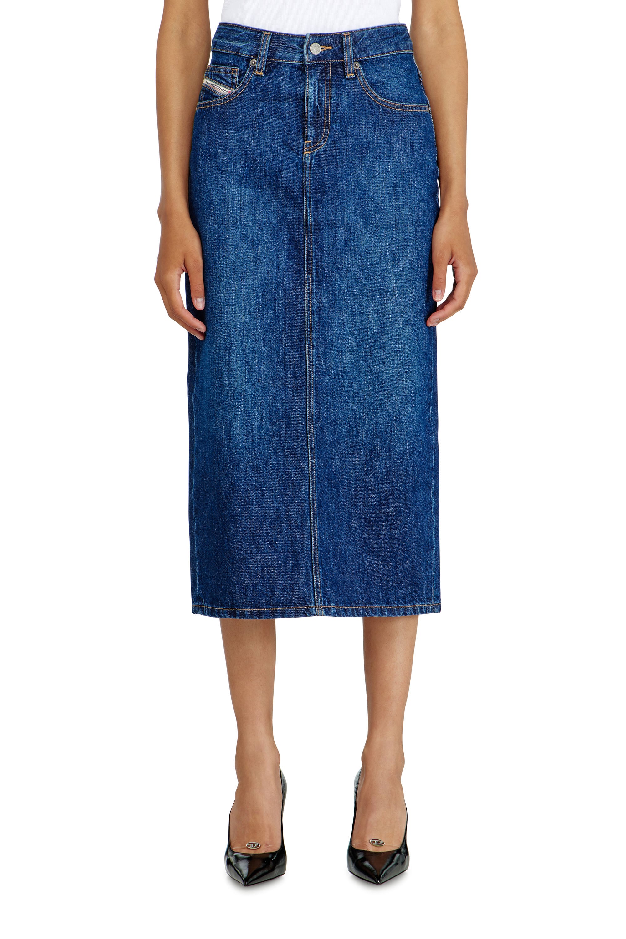 Diesel - Denim midi skirt - Skirts - Woman - Blue