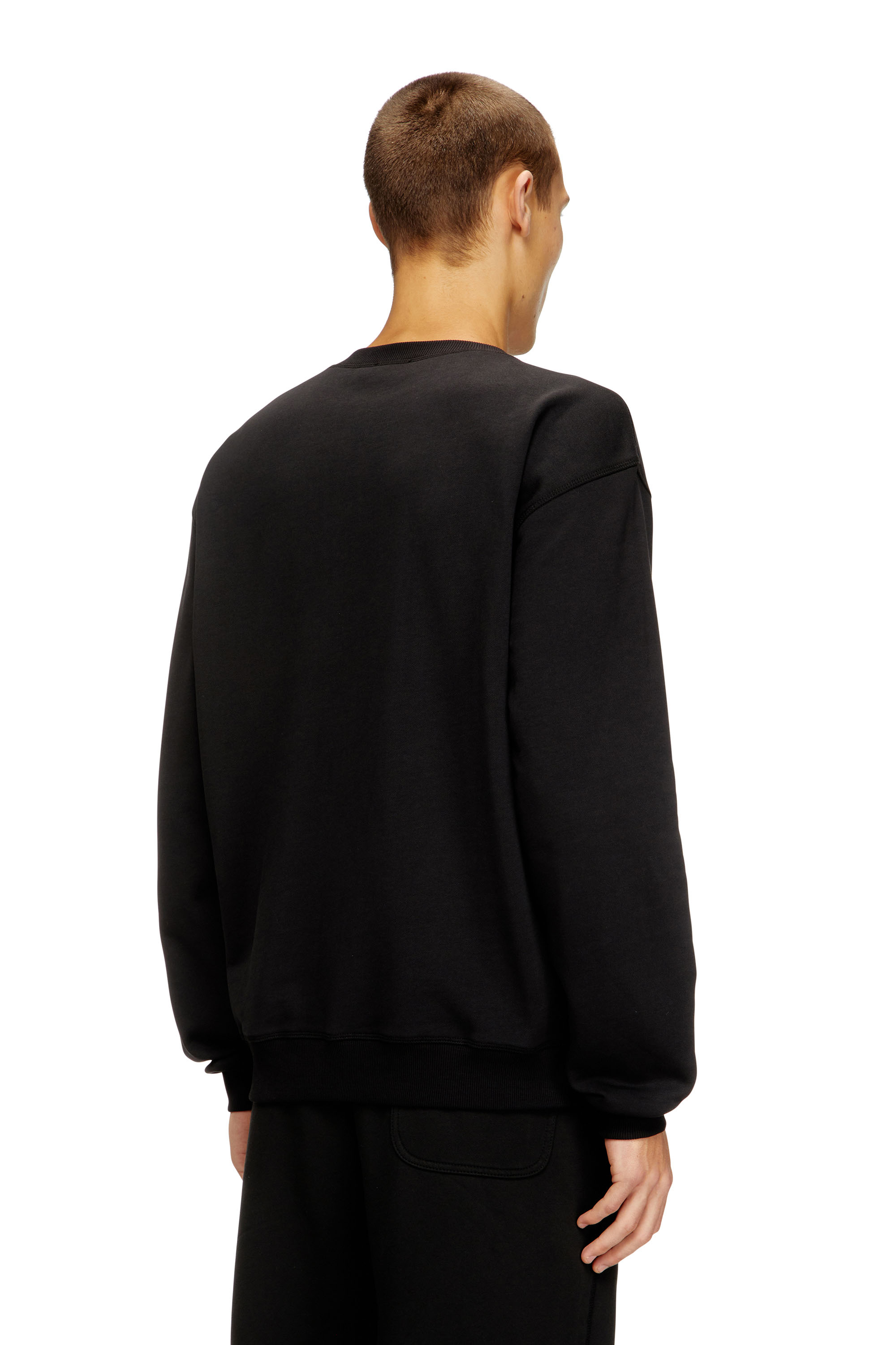 Diesel - S-NORM-IOD, Man's Regular sweater with metallic Oval D in Black - 4