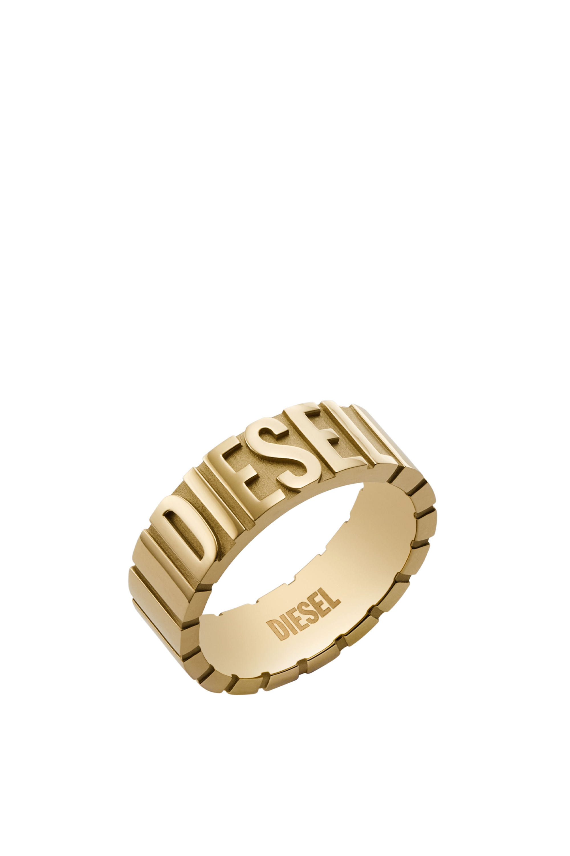Diesel Unisex Gold - Tone Stainless Steel Ring - Rings Size 9