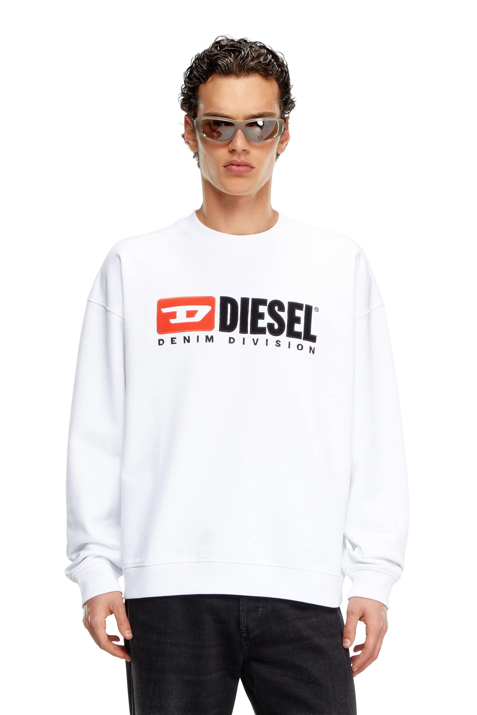 Shop Diesel Sweatshirt With Denim Division Logo In White