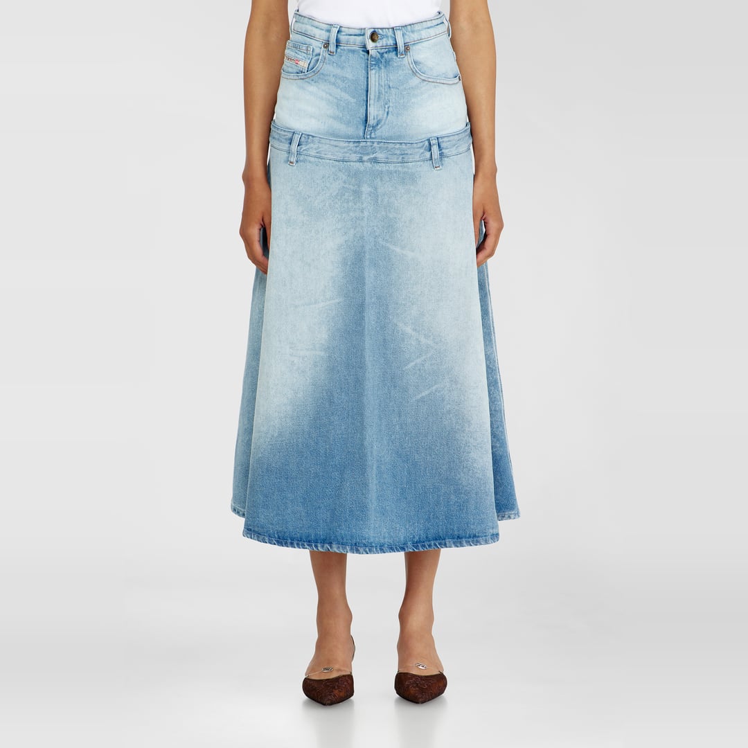 Diesel - Denim skirt with layered design - Skirts - Woman - Blue