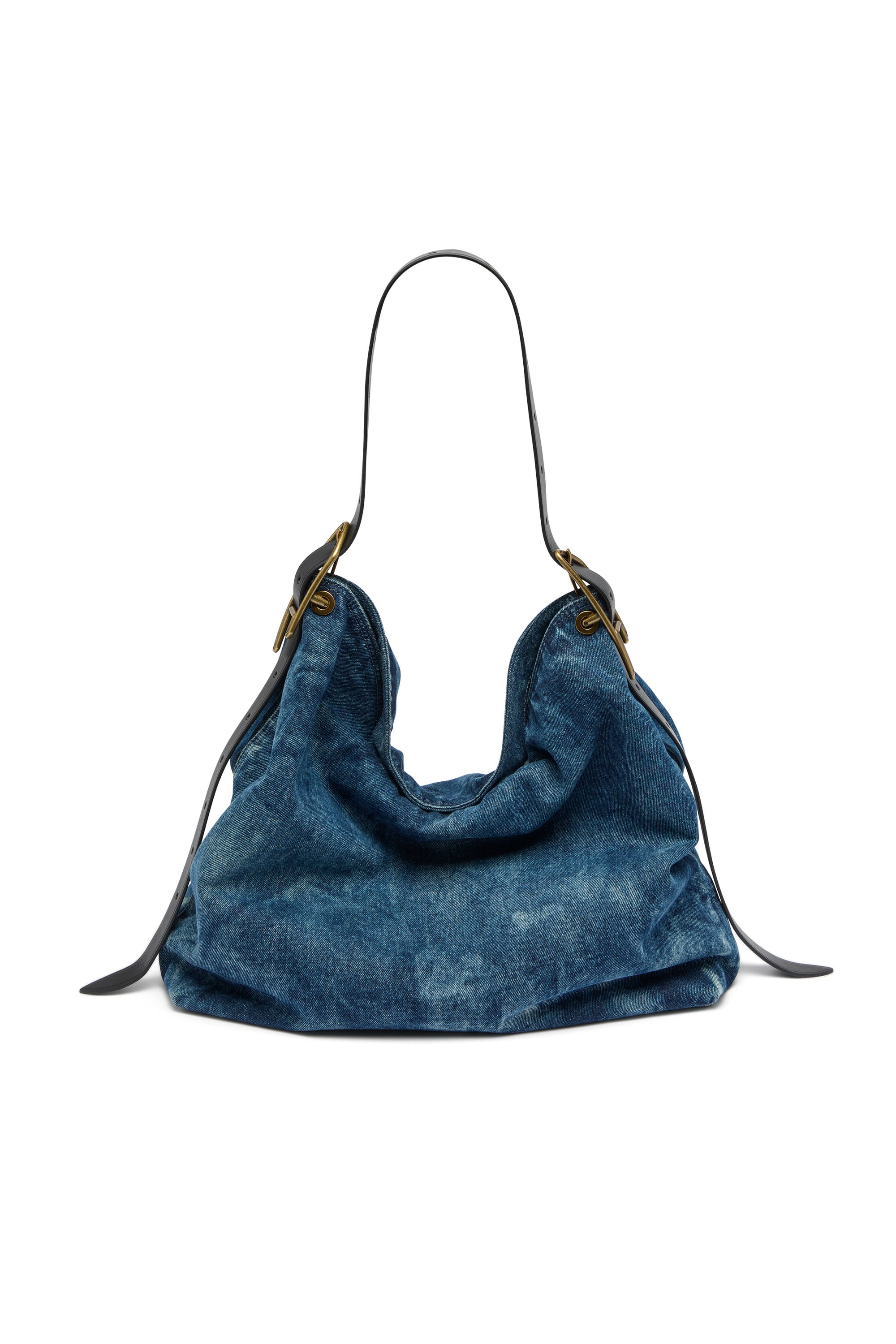 Diesel - D-Line-Denim hobo bag - Shoulder Bags - Woman - Blue