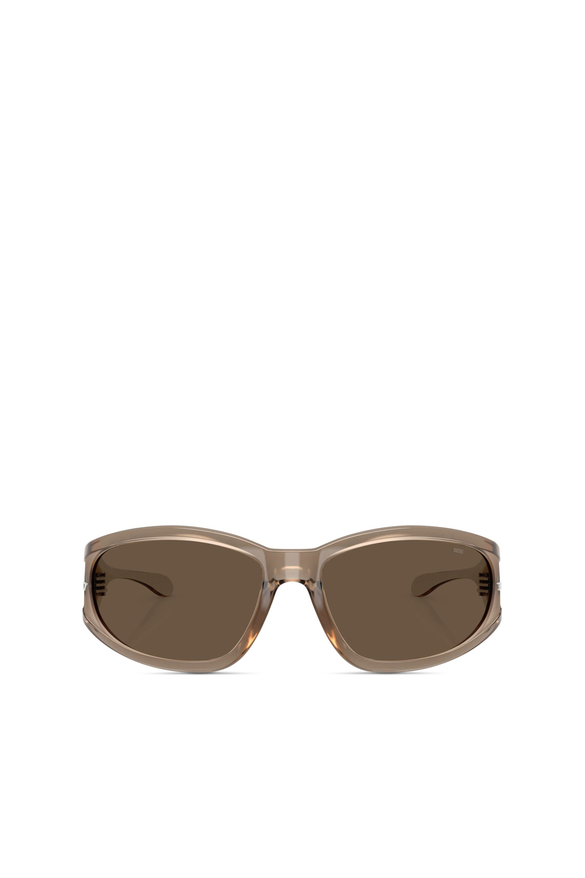Diesel Rectangular Sunglasses In Acetate In Brown