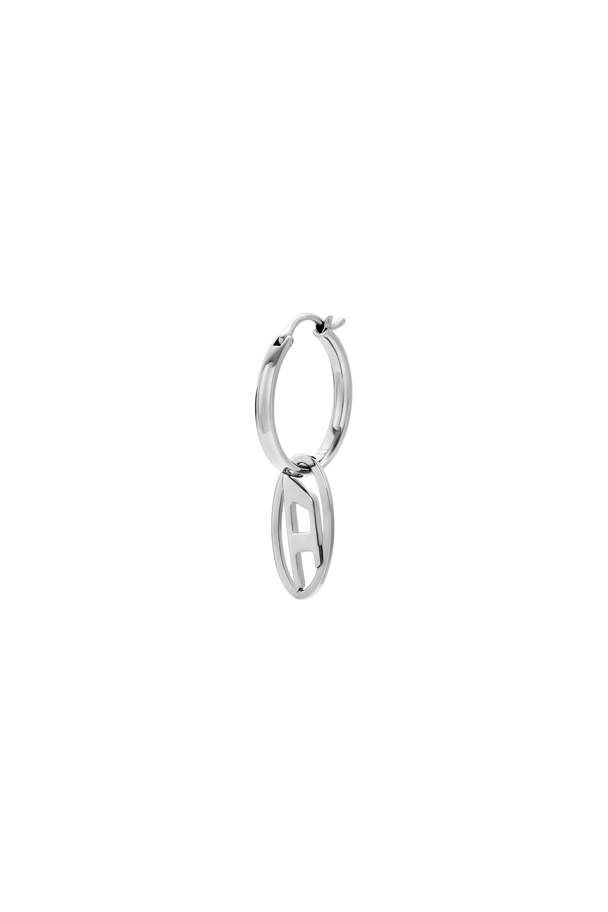 Diesel - Stainless Steel Hoop Earring - Earrings - Unisex - Silver