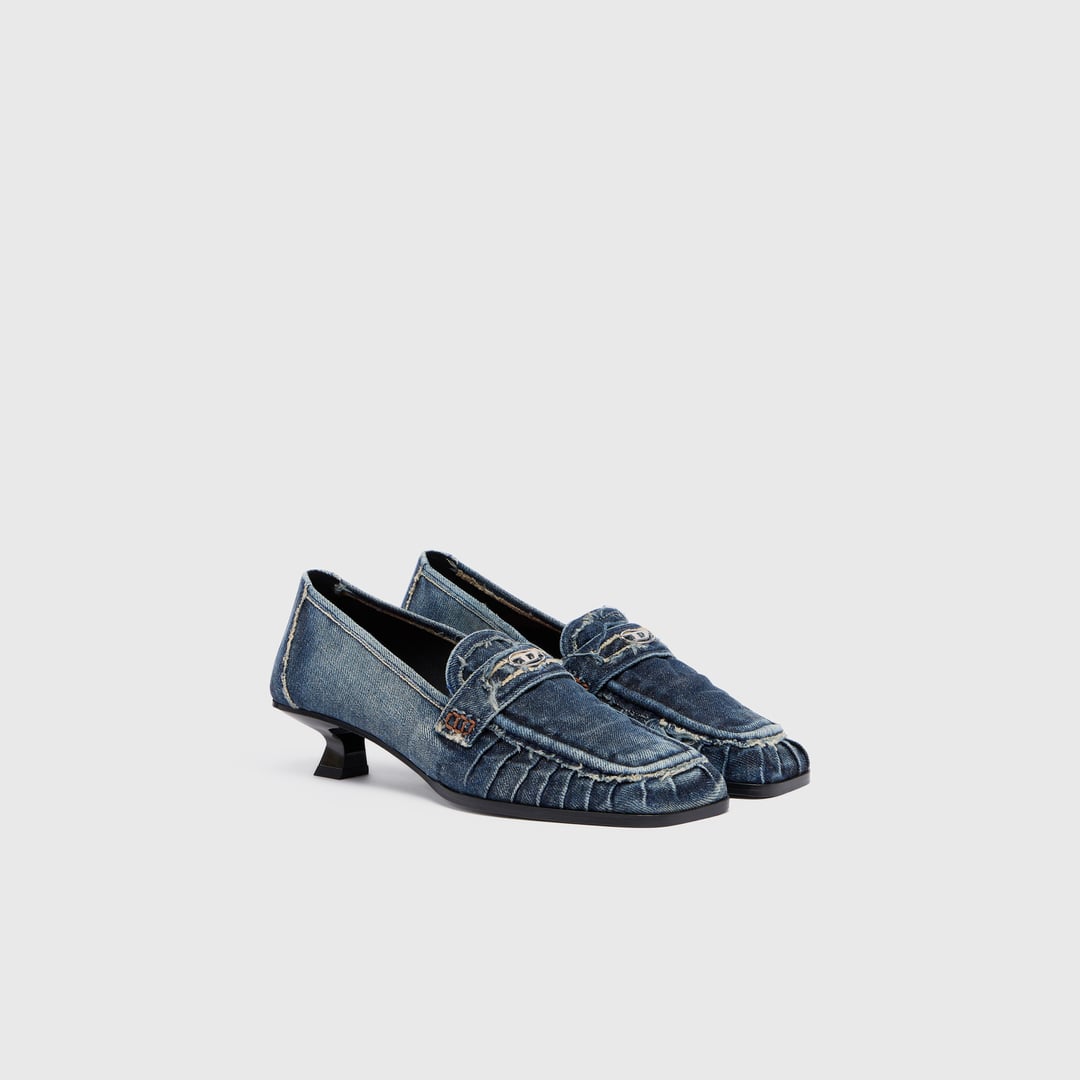 Diesel - D-Amber-Penny loafers in denim - Moccasins and Mules - Woman - Blue
