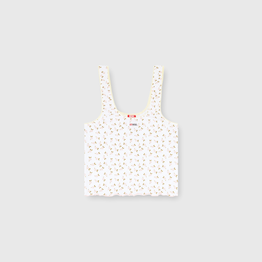 Diesel - Top en coton stretch à imprimé fleuri - Haut - Femme - Blanc