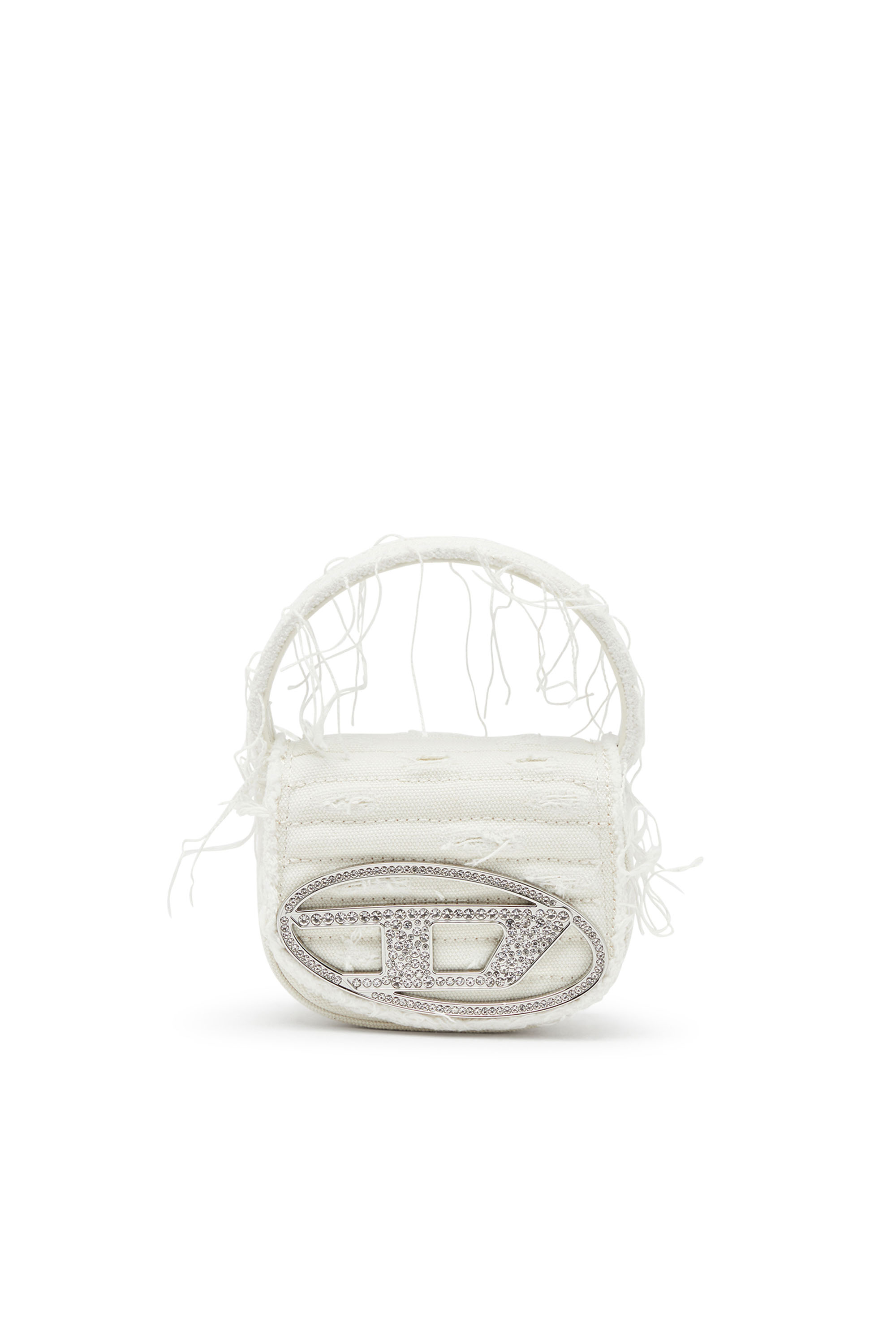 Diesel - 1DR XS-Iconic mini bag in canvas and leather - Crossbody Bags - Woman - White