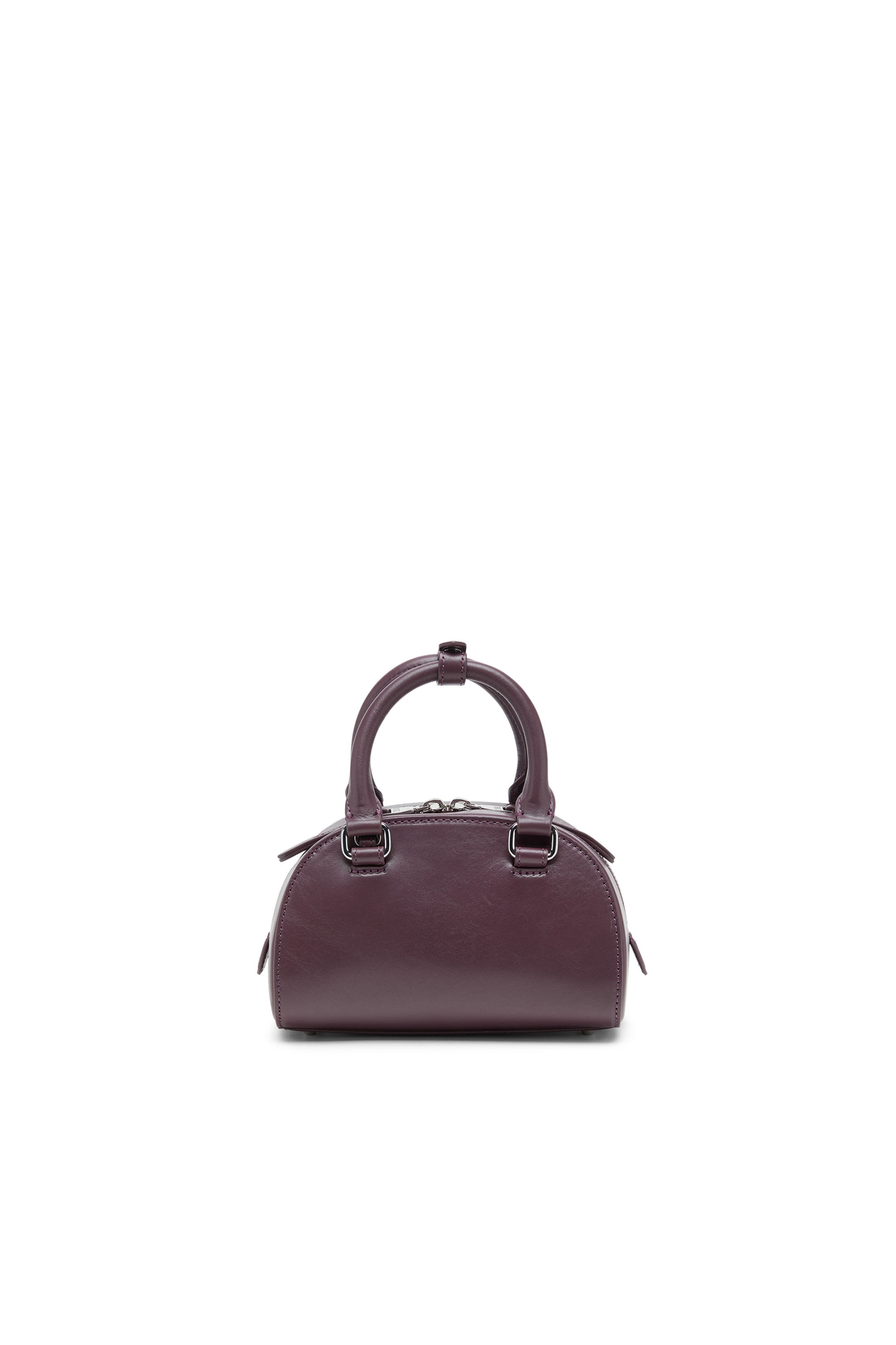 Diesel - 1DR DOME CROSSBODY, Woman's 1DR Dome-Mini bowling bag in burgundy leather in Burgundy - 3