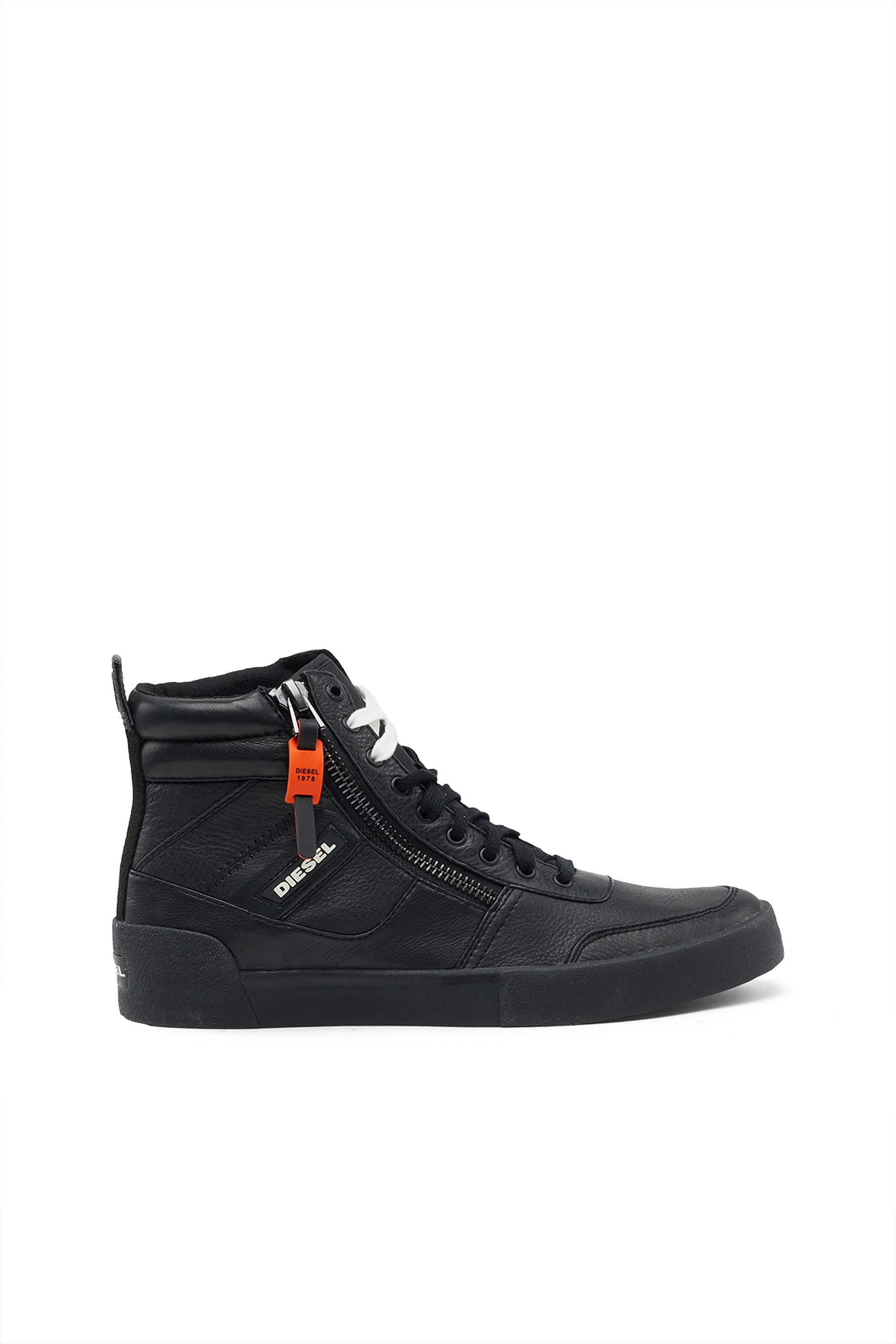 Diesel Trainer Alte Con Inserti In Pelle Scamosciata In Nero