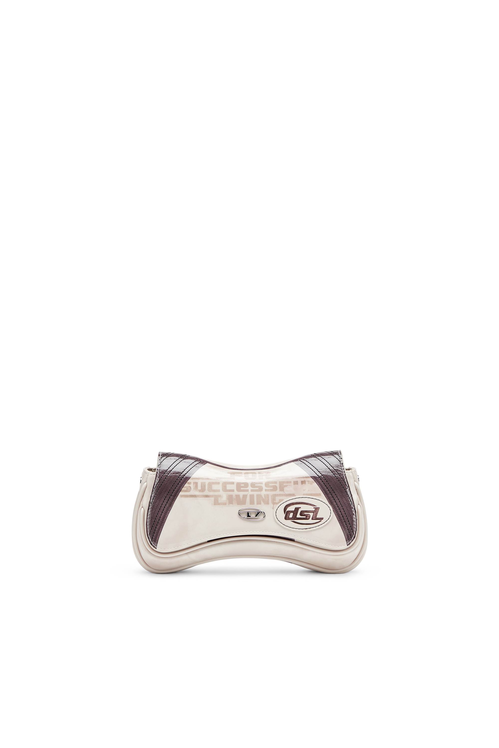Diesel - Play-Glossy clutch with biker details - Clutches - Woman - Grey