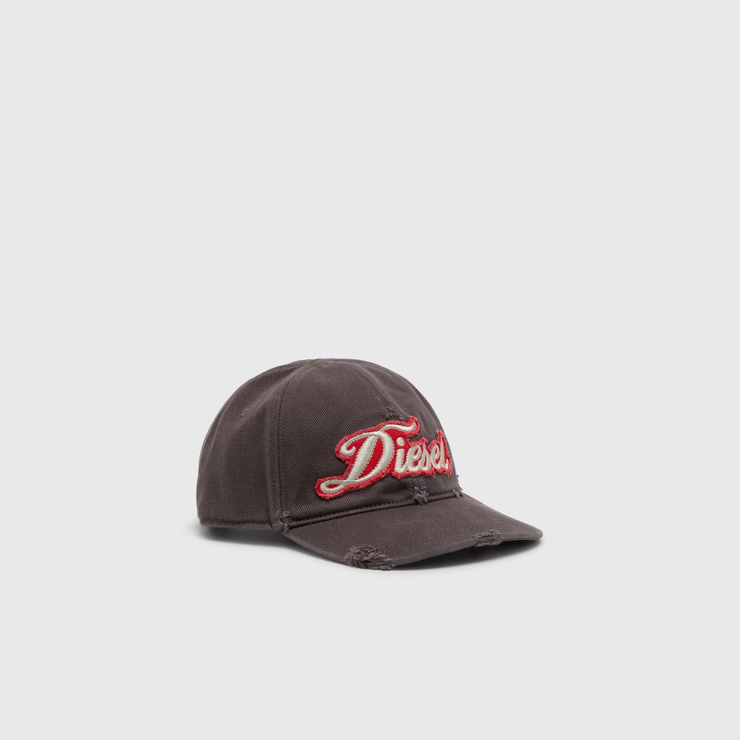 Diesel - Distressed baseball cap with embroidered patch - Caps - Man - Grey