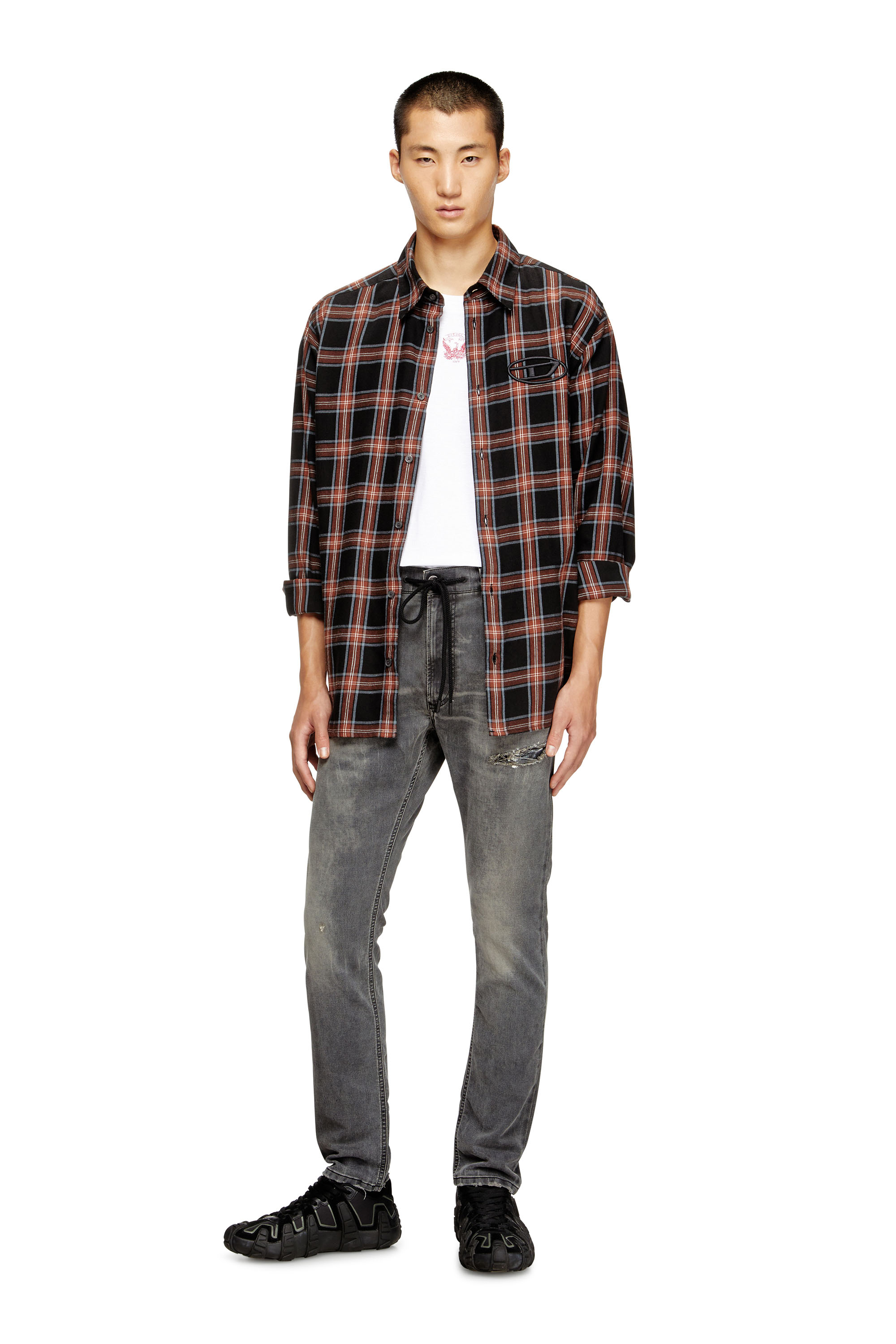 Diesel - Man's Regular 2032 D-Krooley Joggjeans® 068SB, Black/Dark grey - 2