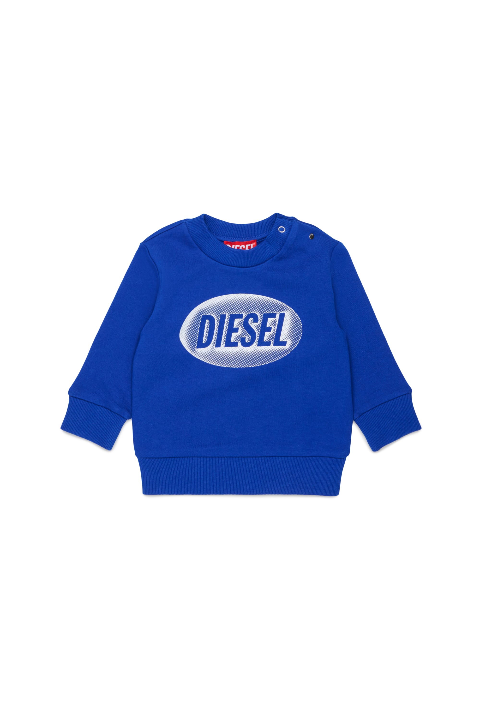 Diesel Blu Unisex - Felpa In Cotone Con Stampa Logo - Felpe Taglia 3-6 Bambino