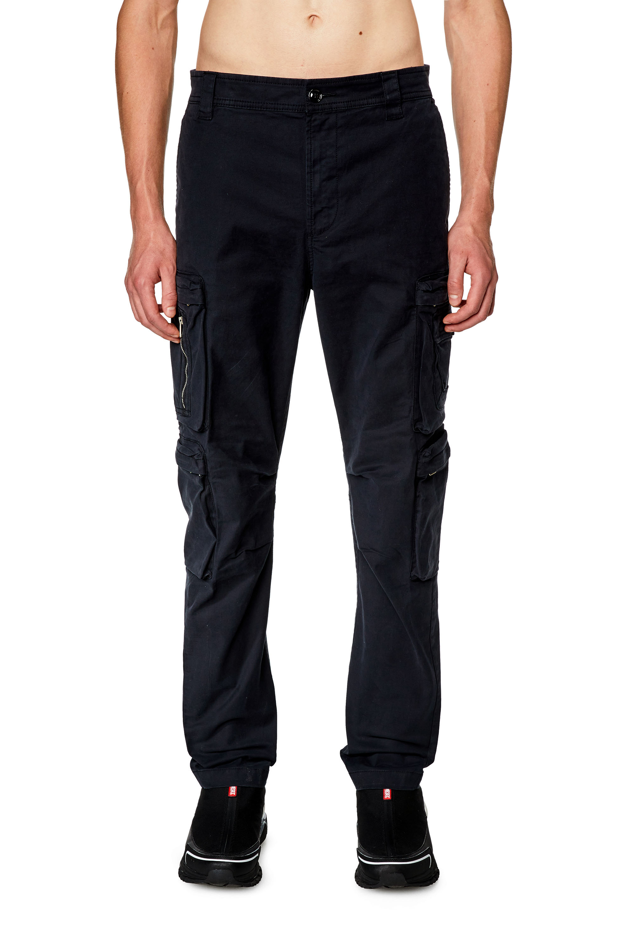 Diesel - Pantaloni cargo con tasca zip - Pantaloni - Uomo - Nero