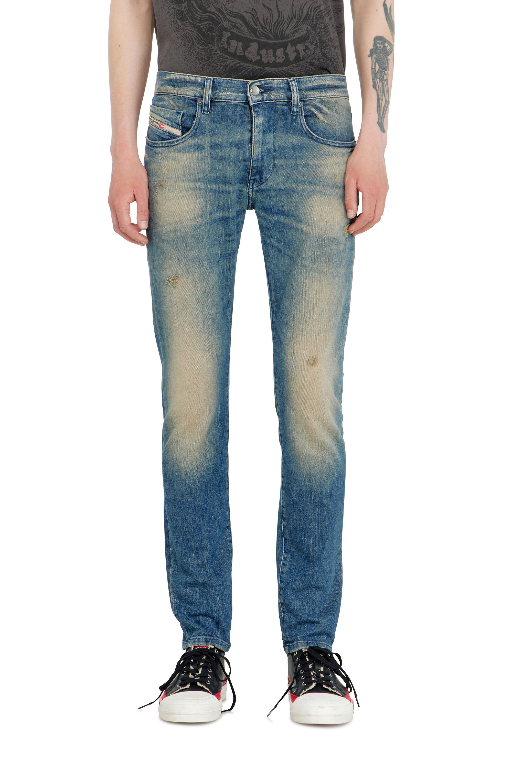 Diesel Men's Blue - Slim Jeans Regular Waist 2019 D-Strukt - Jeans - Man Size 29