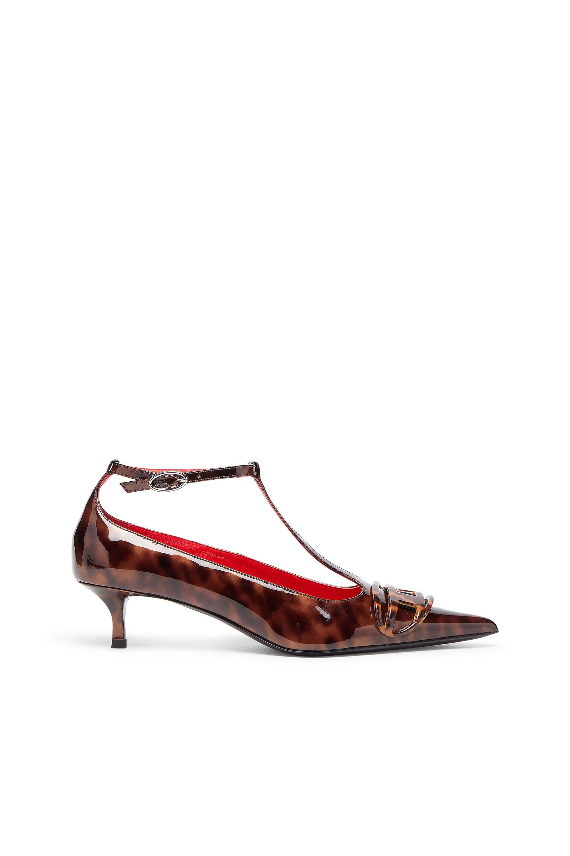 Diesel - D-Venus - Patent leopard T-bar pumps - Moccasins and Mules - Woman - Brown