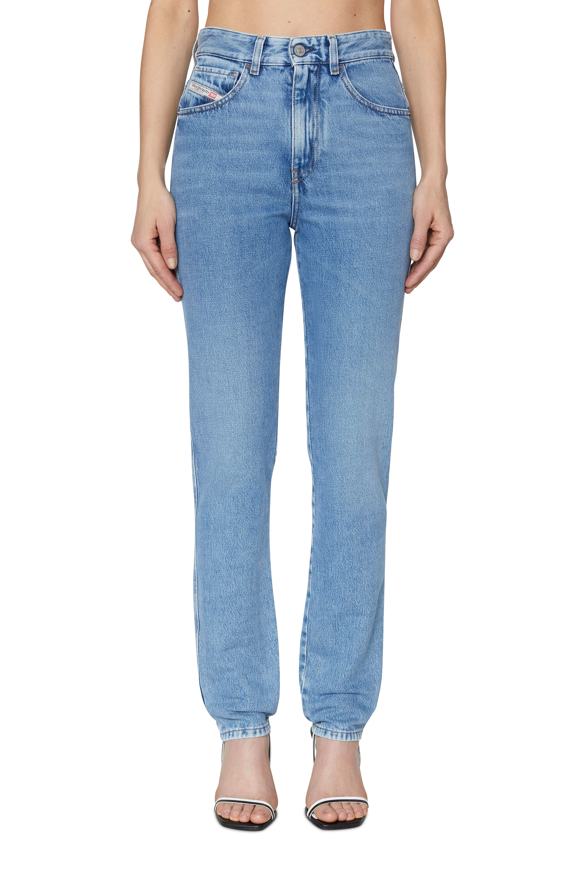 Diesel Straight-leg Washed Denim Jeans In Blue