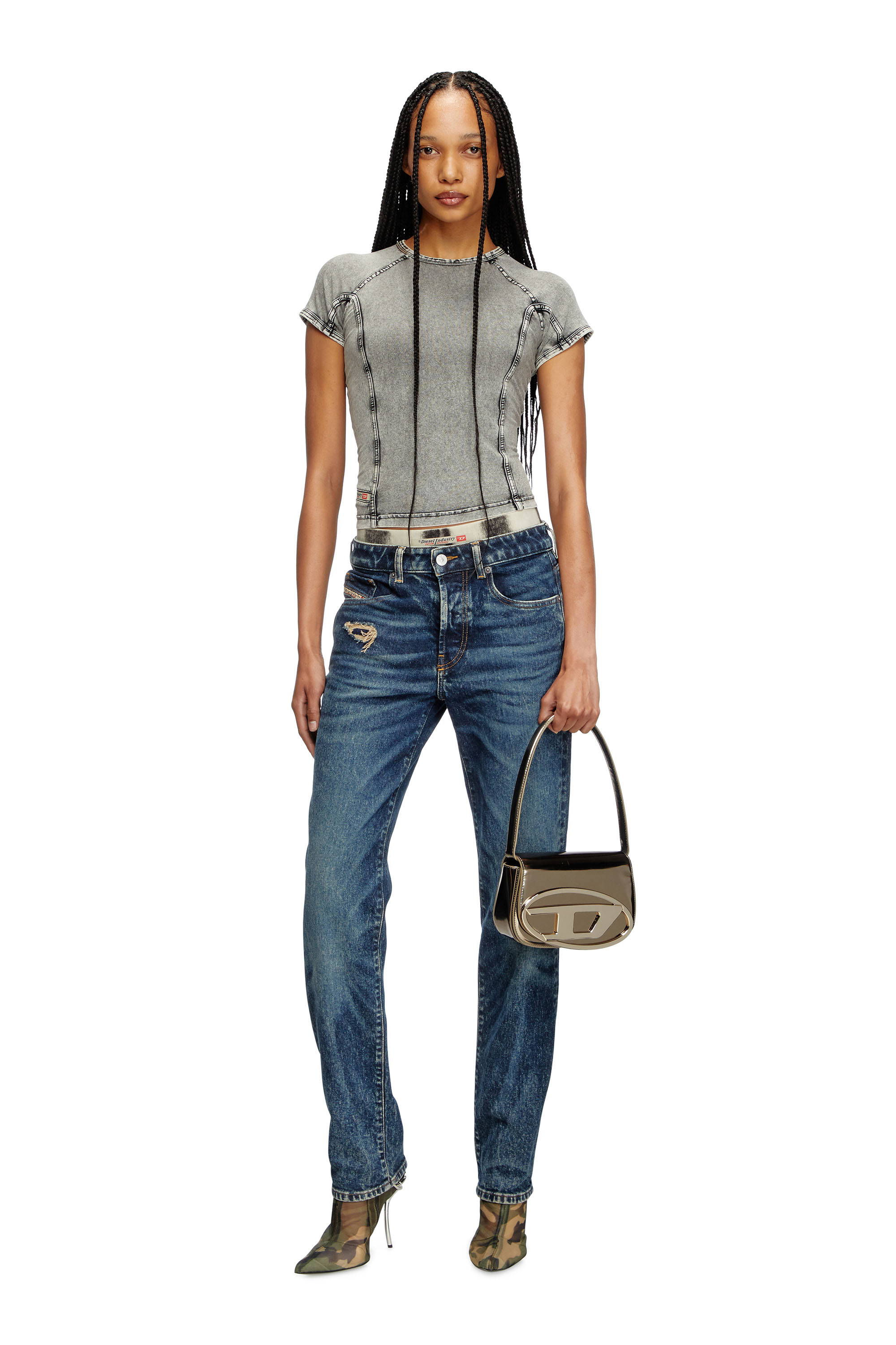 Diesel - 1DR, Woman's 1DR-Iconic shoulder bag in mirrored leather in Bronze - 2