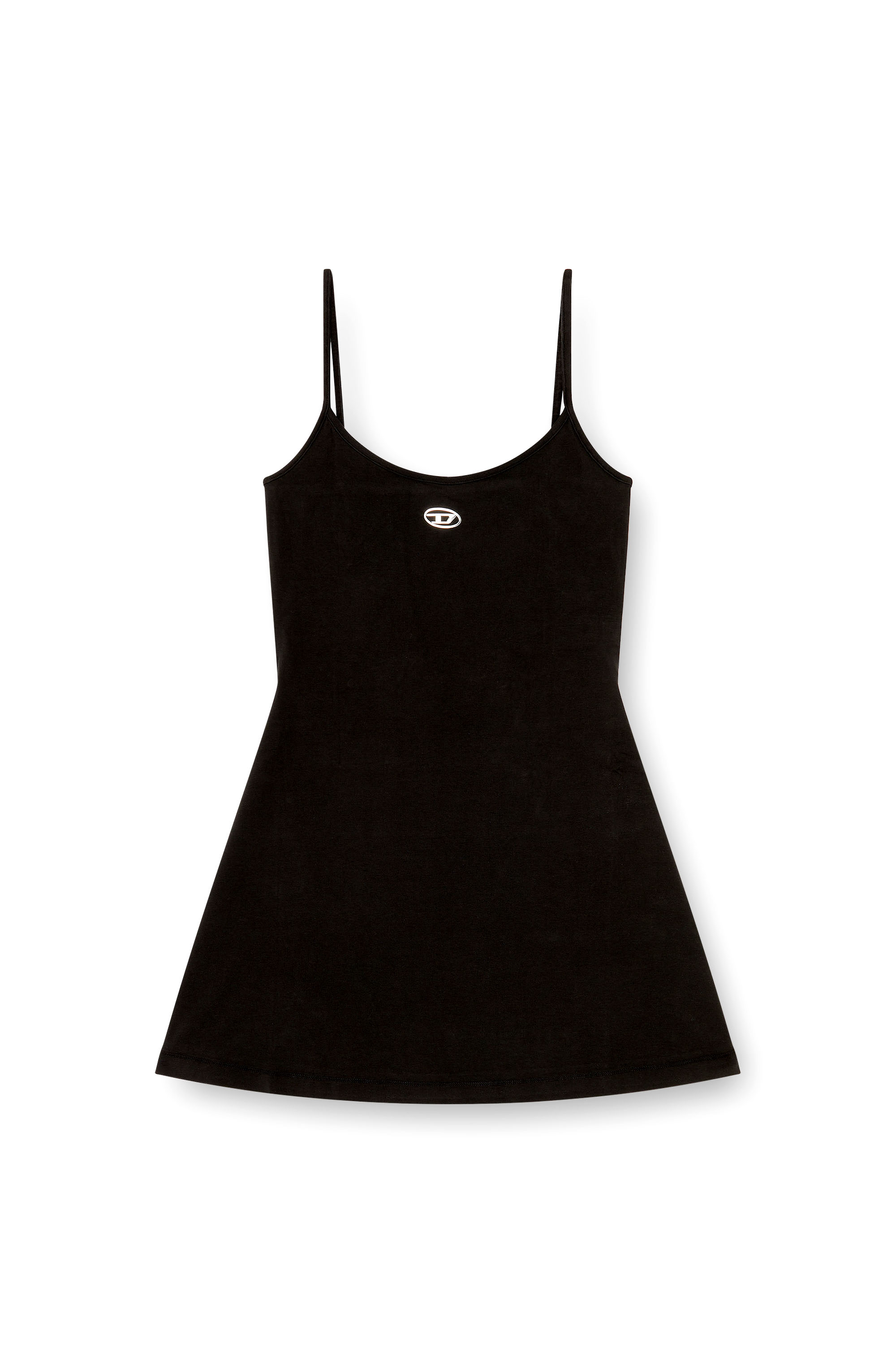 Diesel - D-NEWHOP-OD, Woman's Mini dress in cotton with Oval D logo in Black - 3
