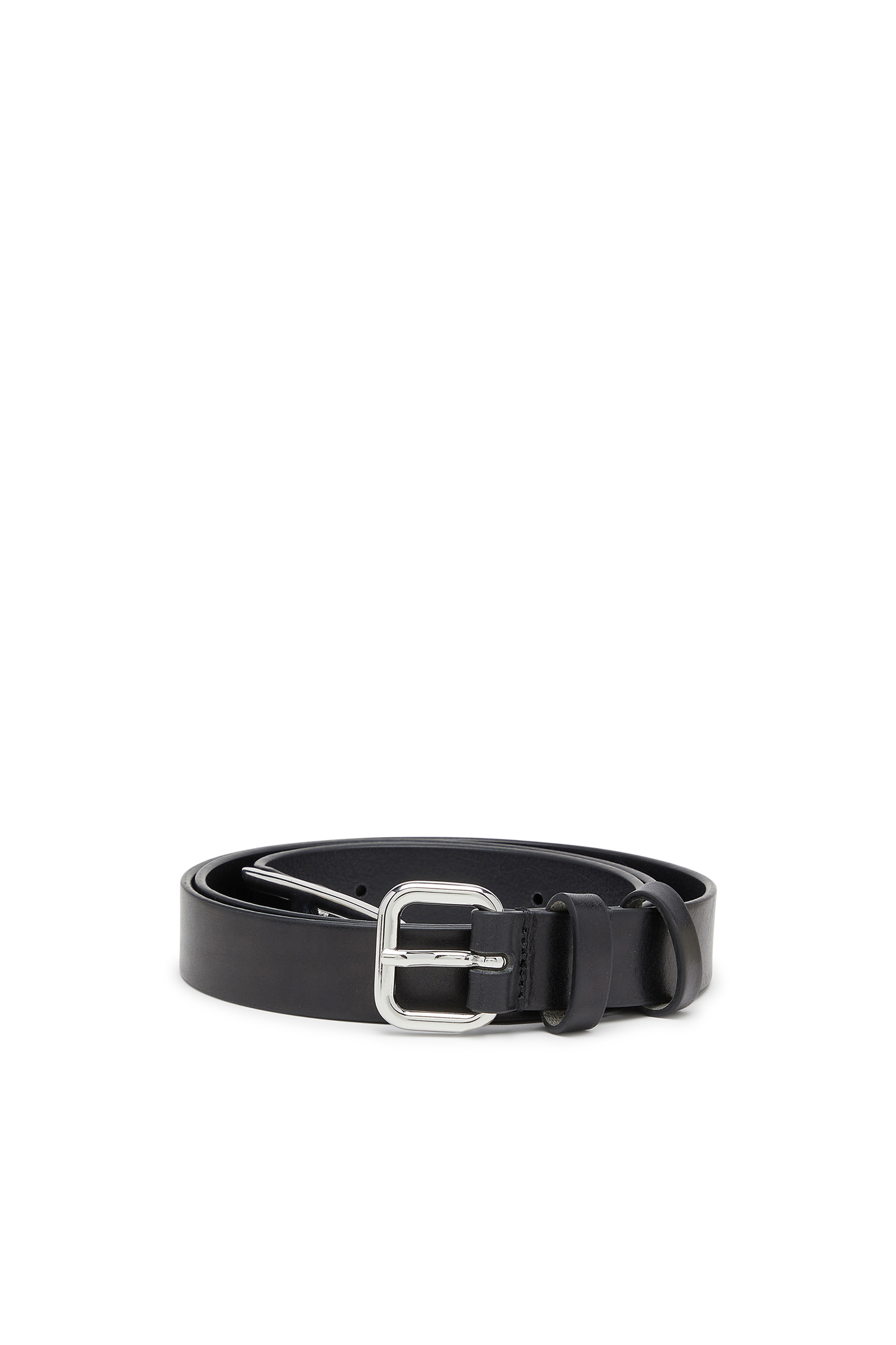 Diesel Women's Black - 2.4 Cm Leather Belt With D Tip - Belts - Woman Size 90