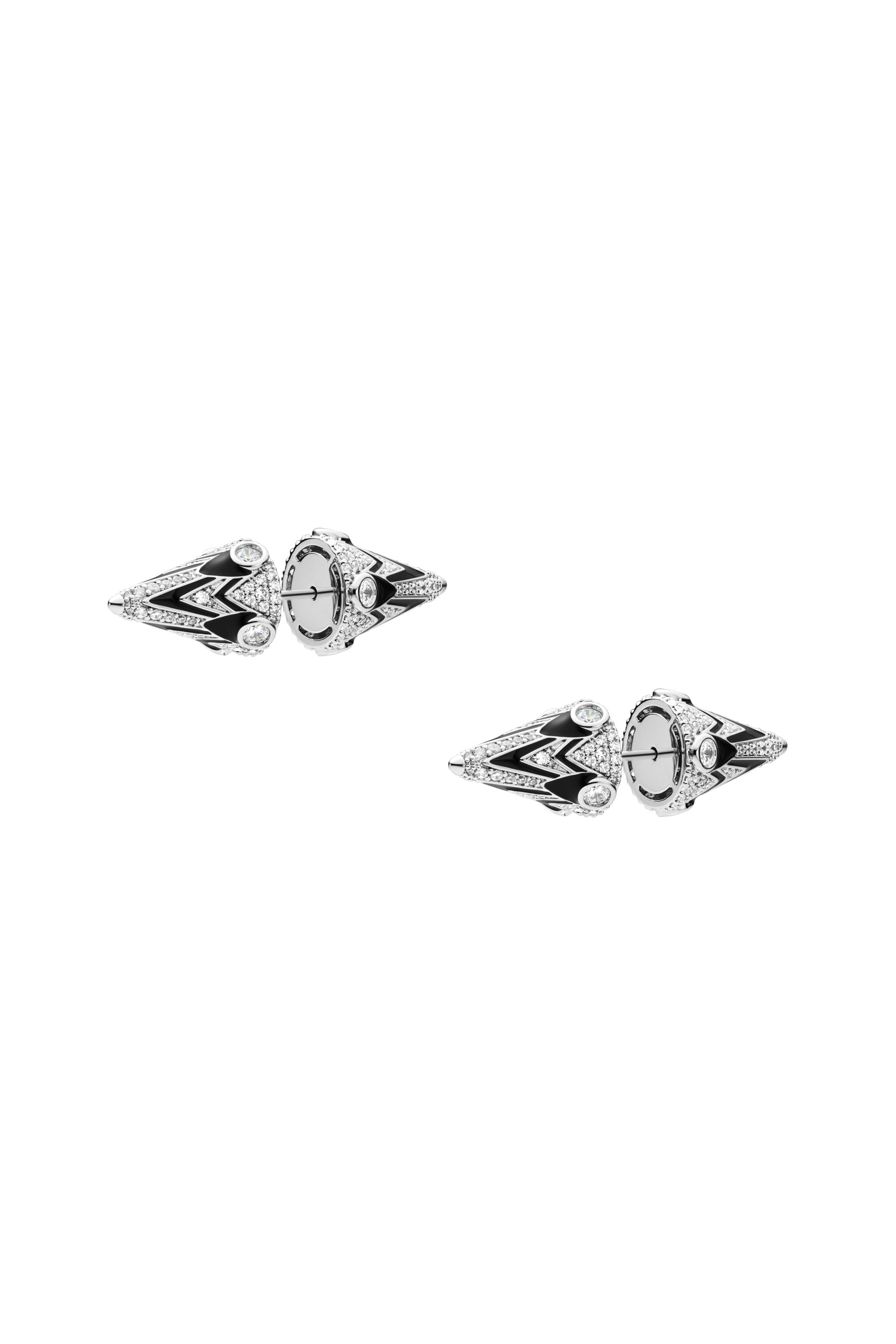 Diesel Unisex Silver - Two-Tone Brass Stud Earrings - Earrings Uni
