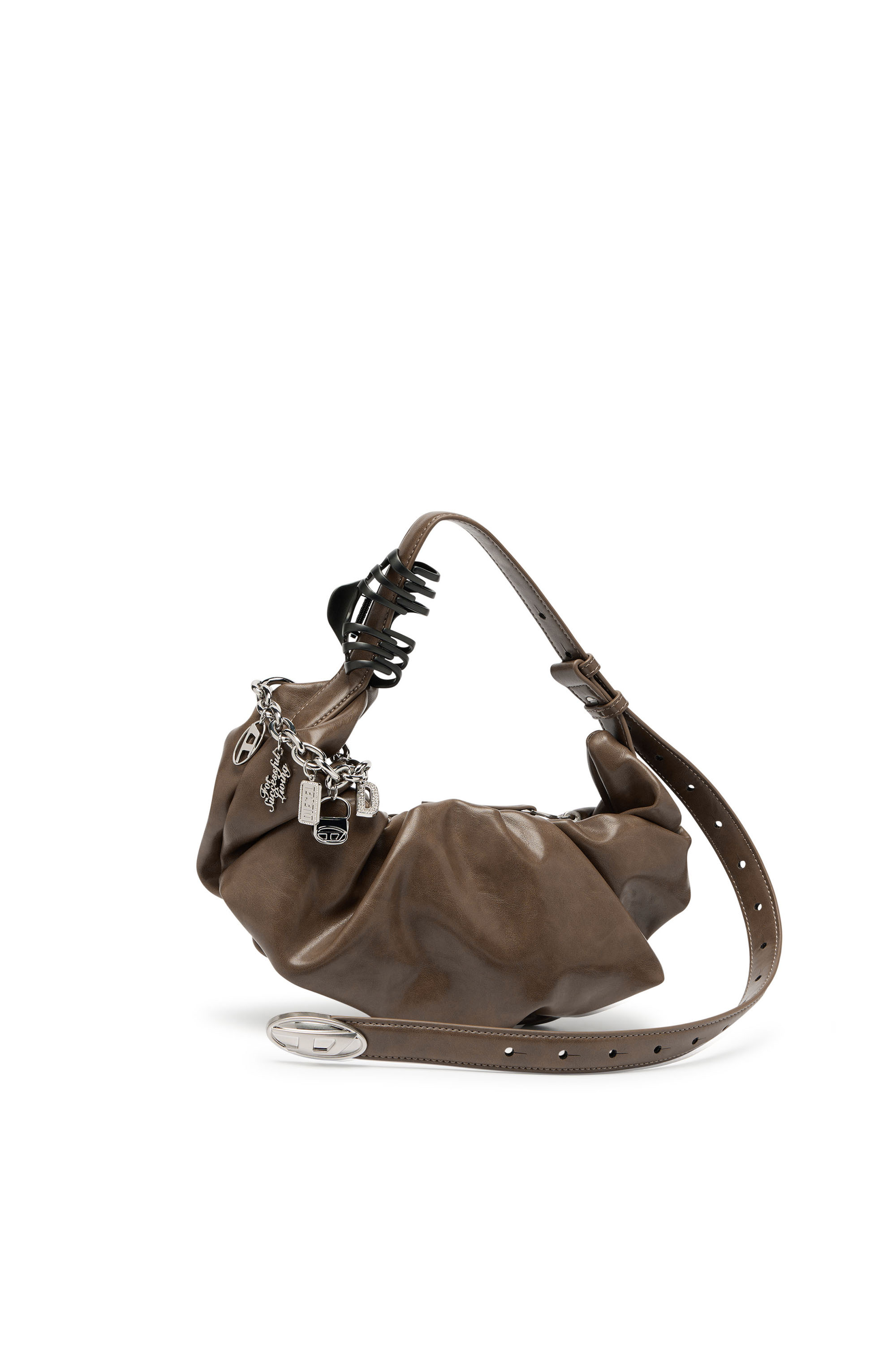 Diesel - GRAB-D HOBO S, Woman's Grab-D-Small scruched hobo bag in Brown - 2