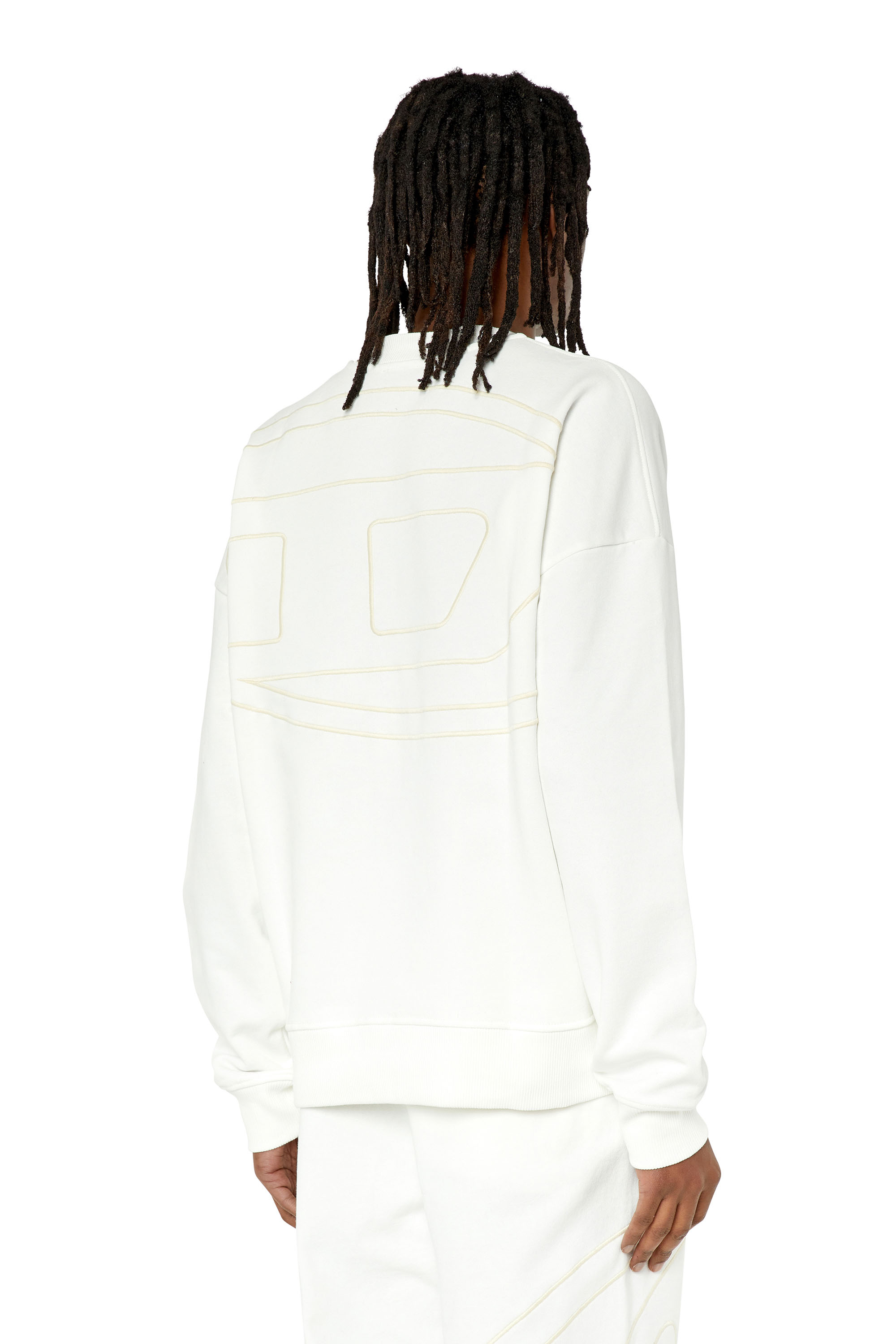 Diesel Sweatshirt With Back Maxi D Logo In White