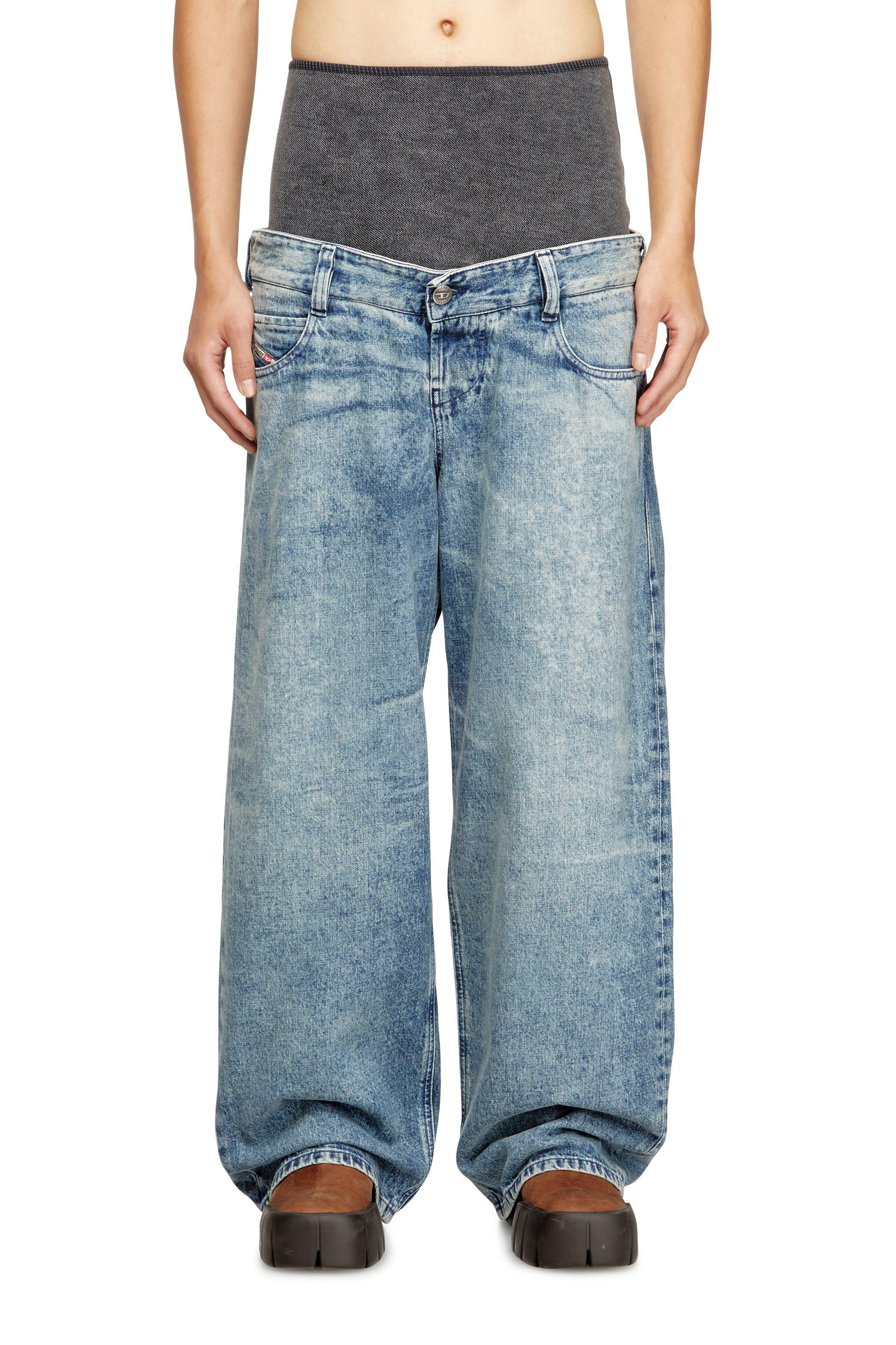 Diesel - Man's Relaxed Jeans D-Eni 09N97, Medium blue - 1