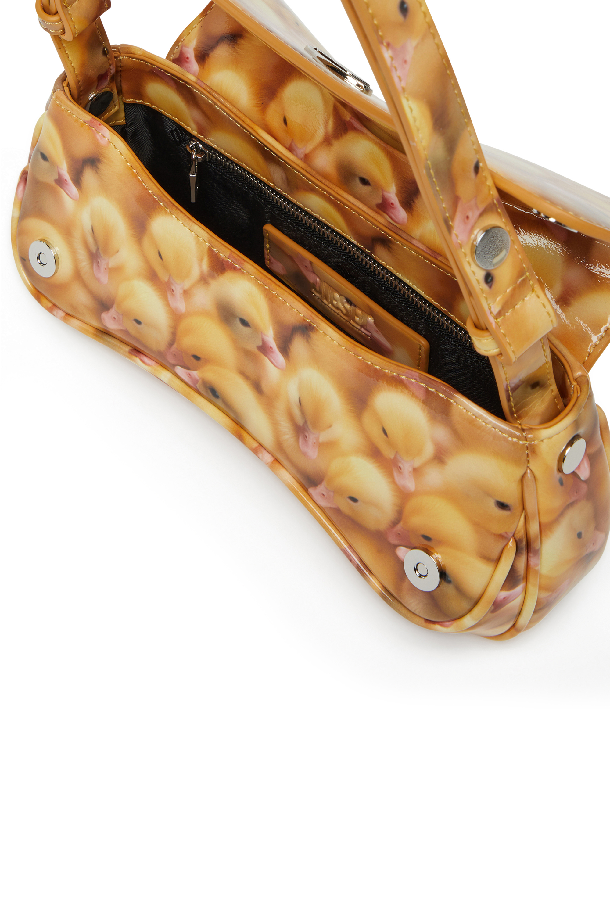 Diesel - PLAY CLUTCH, Woman's Play-Glossy clutch with print in Yellow - 4