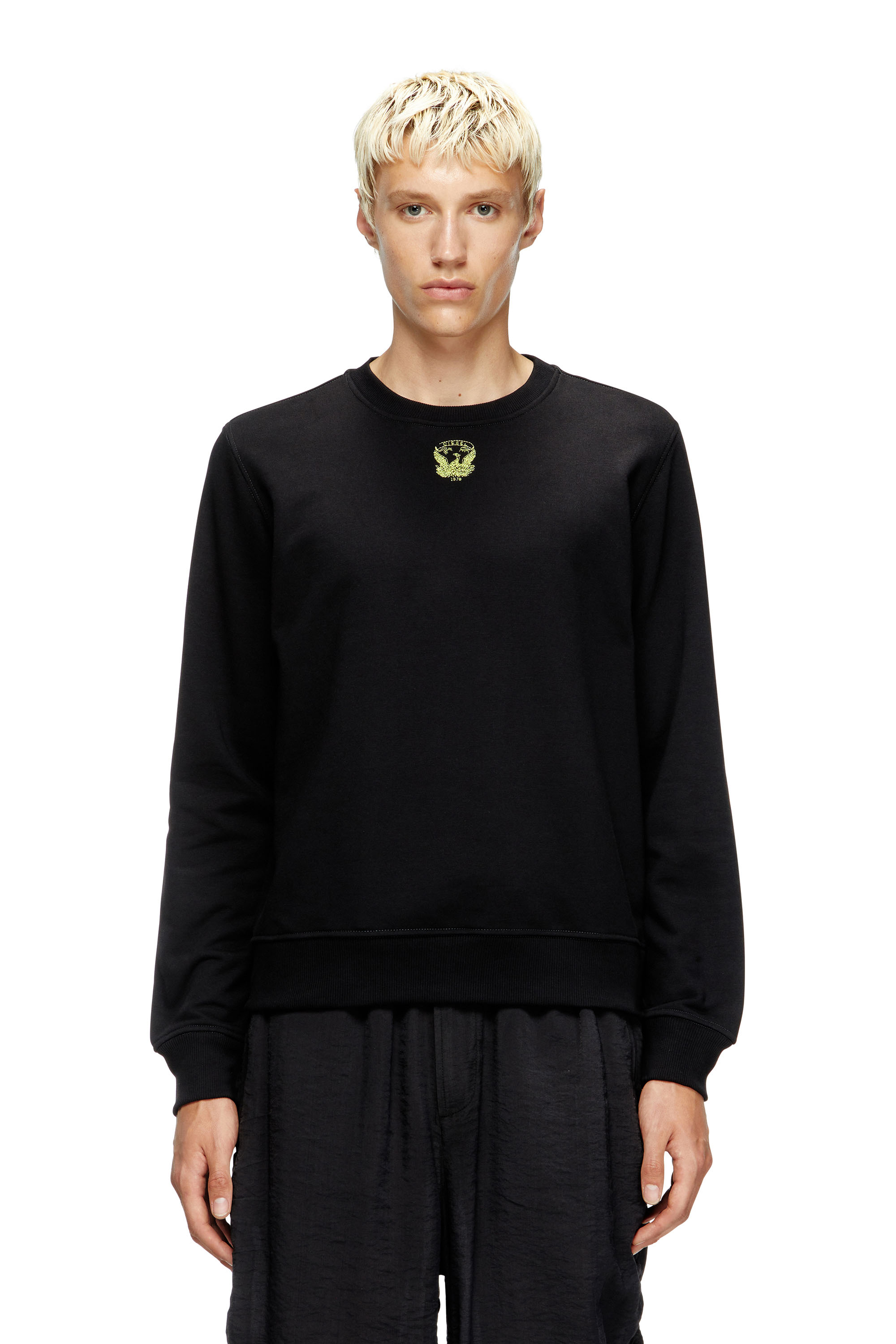 Diesel - S-GINN-T1, Man's Sweatshirt with embroidered phoenix in Black - 3