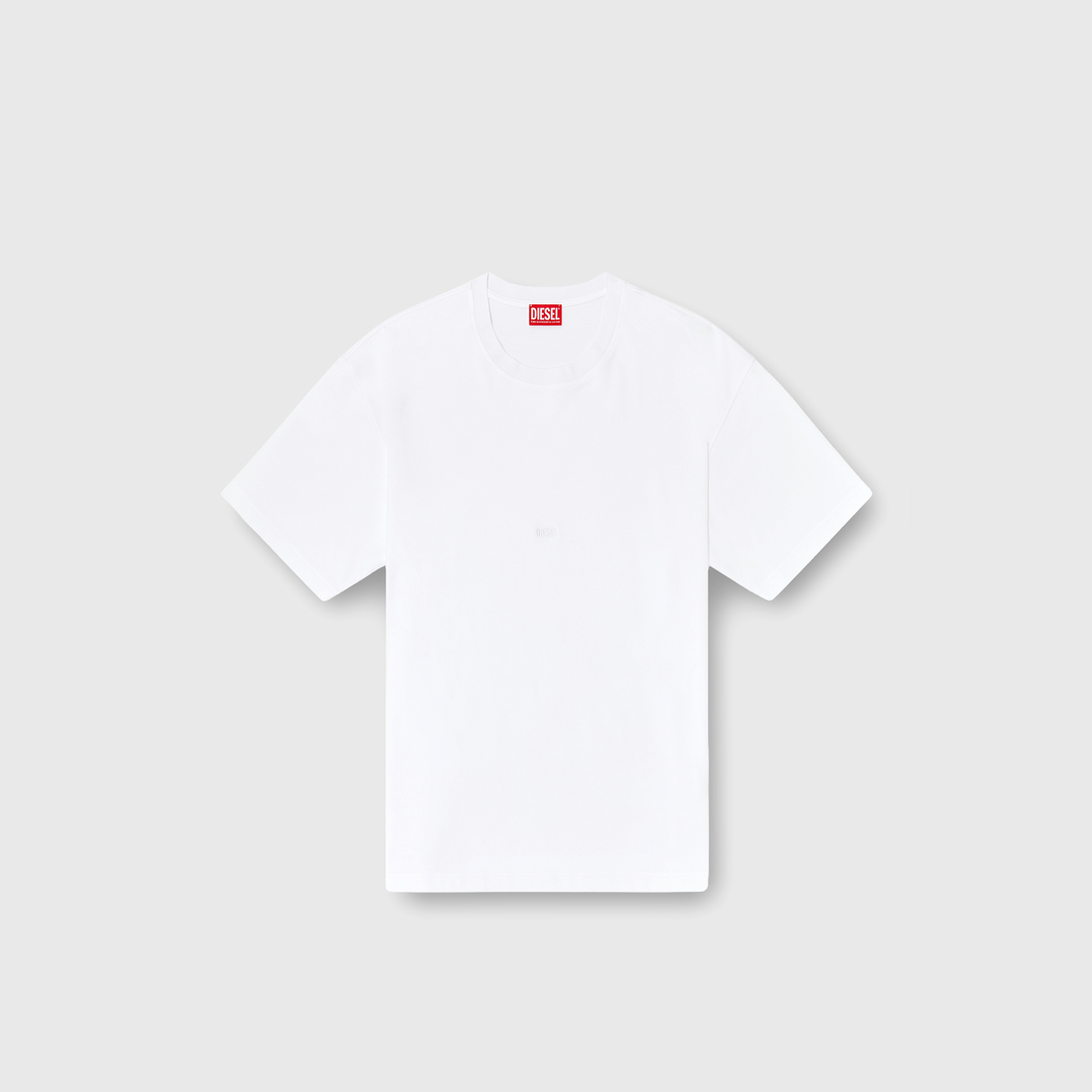 Diesel - Cotton-interlock T-shirt with logo embroidery - T-Shirts - Man - White