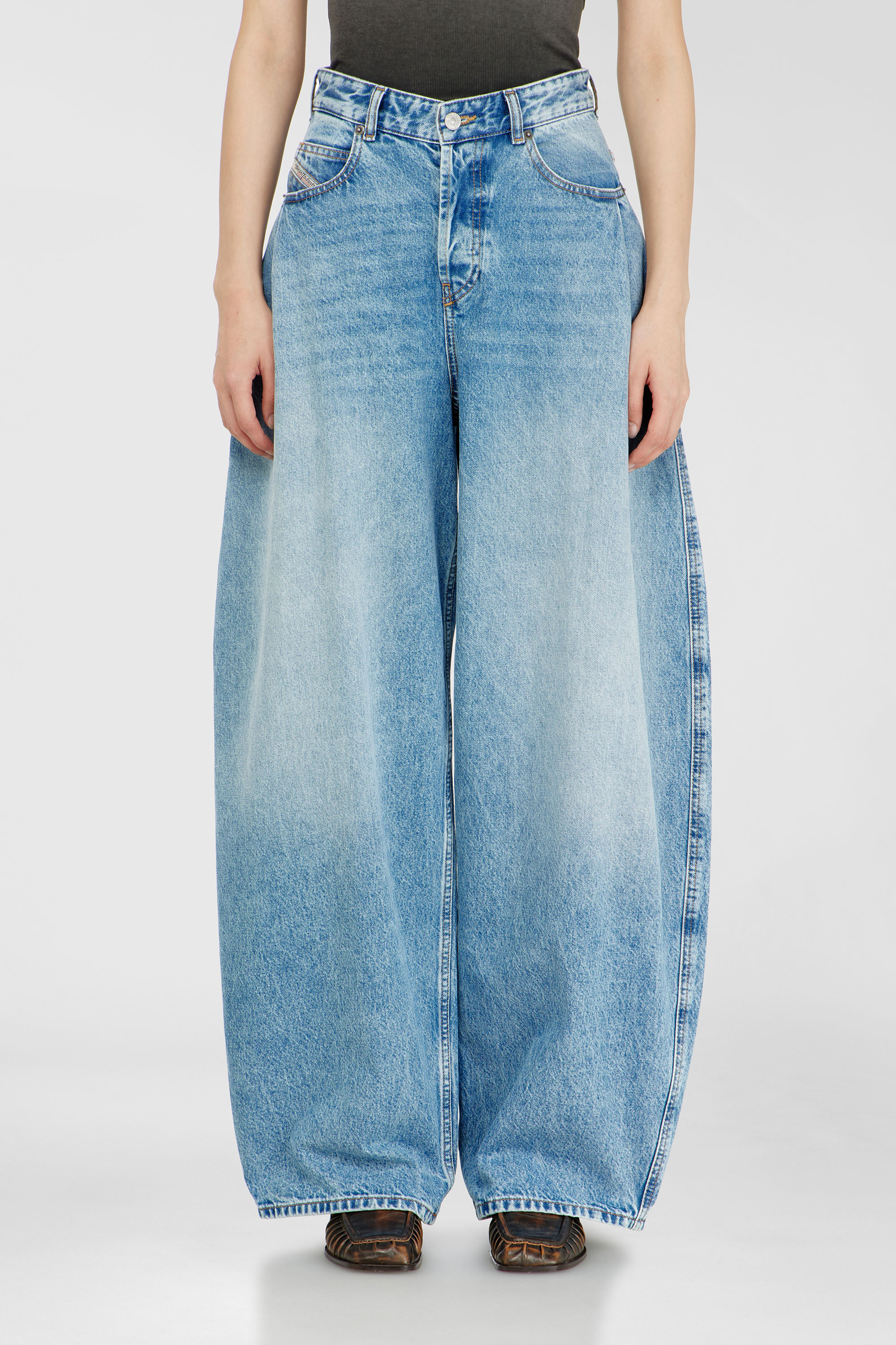 Diesel Relaxed Jeans High Waist 1987 D-Khelz, Light blue, Button fly