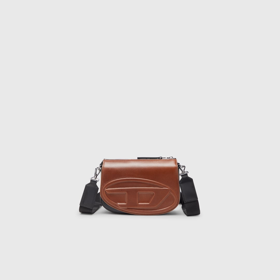 Diesel - 1DR-Bicolour leather crossbody bag - Crossbody Bags - Unisex - Brown