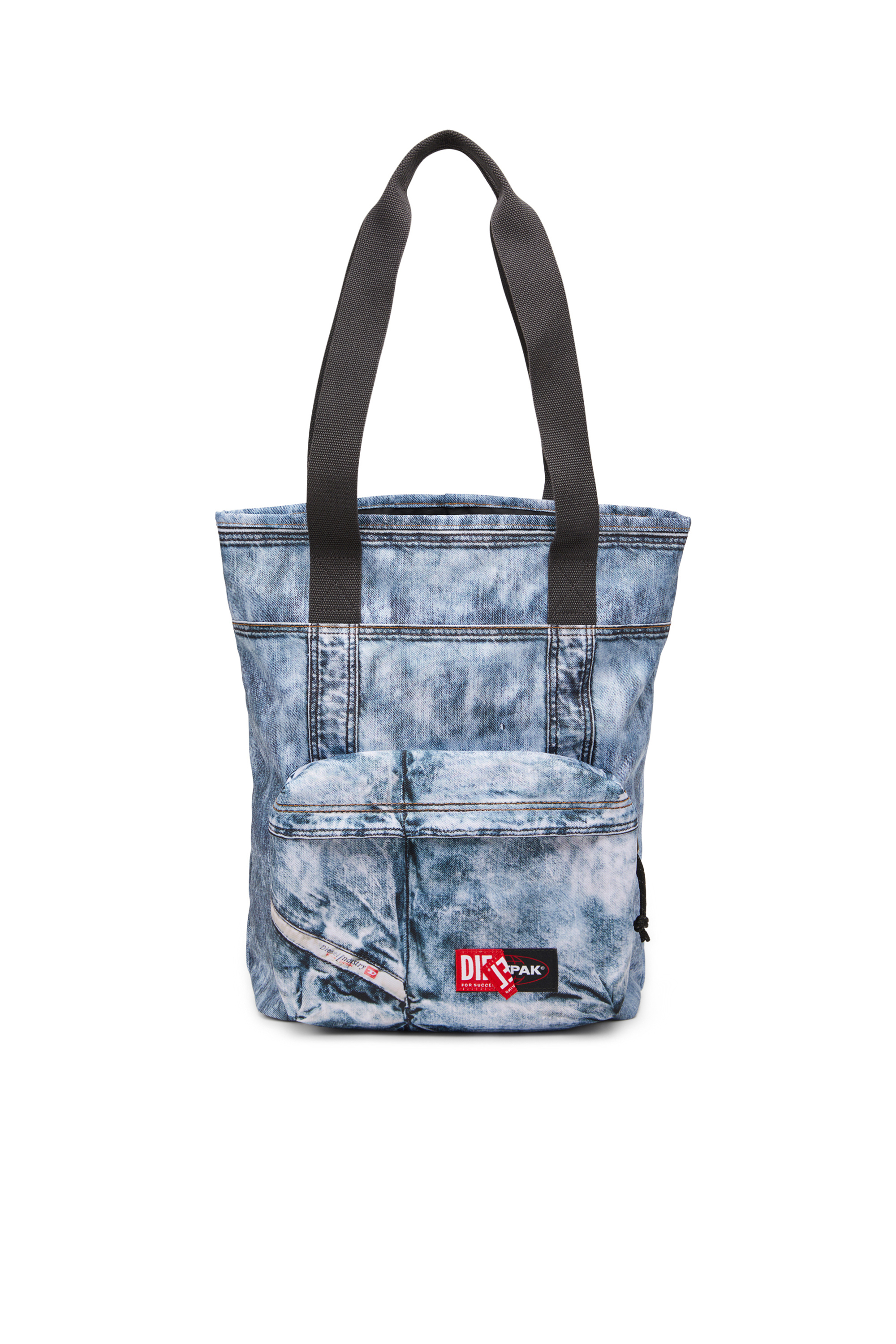 Diesel Unisex Blue - Tote Bag In Trompe L'oeil Denim - Crossbody Bags
